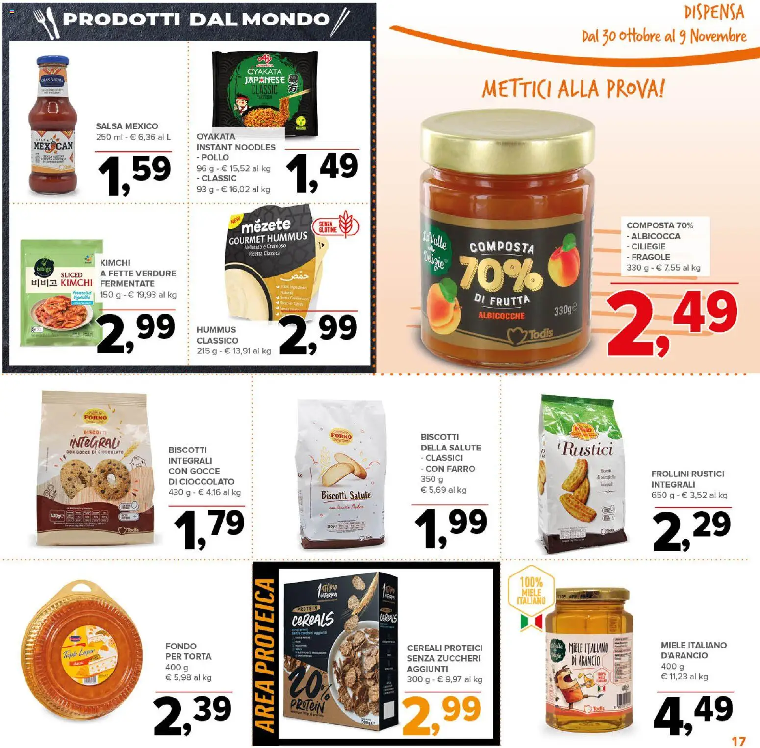 Volantino Todis del 30.10.2025 | Pagina: 17 | Prodotti: Cereali, Verdure, Salsa, Hummus