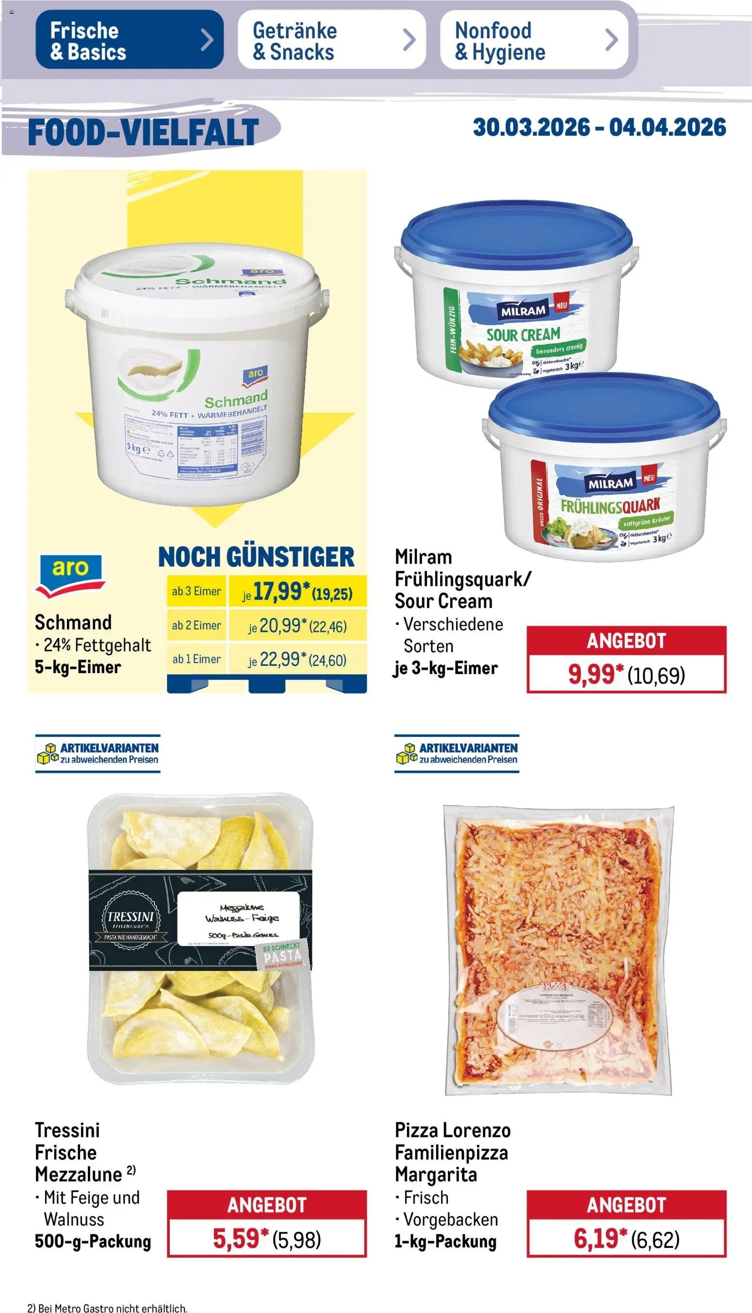 Metro Prospekt 	 – gültig ab 30.03.2026 | Seite: 17 | Produkte: Milram, Pasta, Pizza