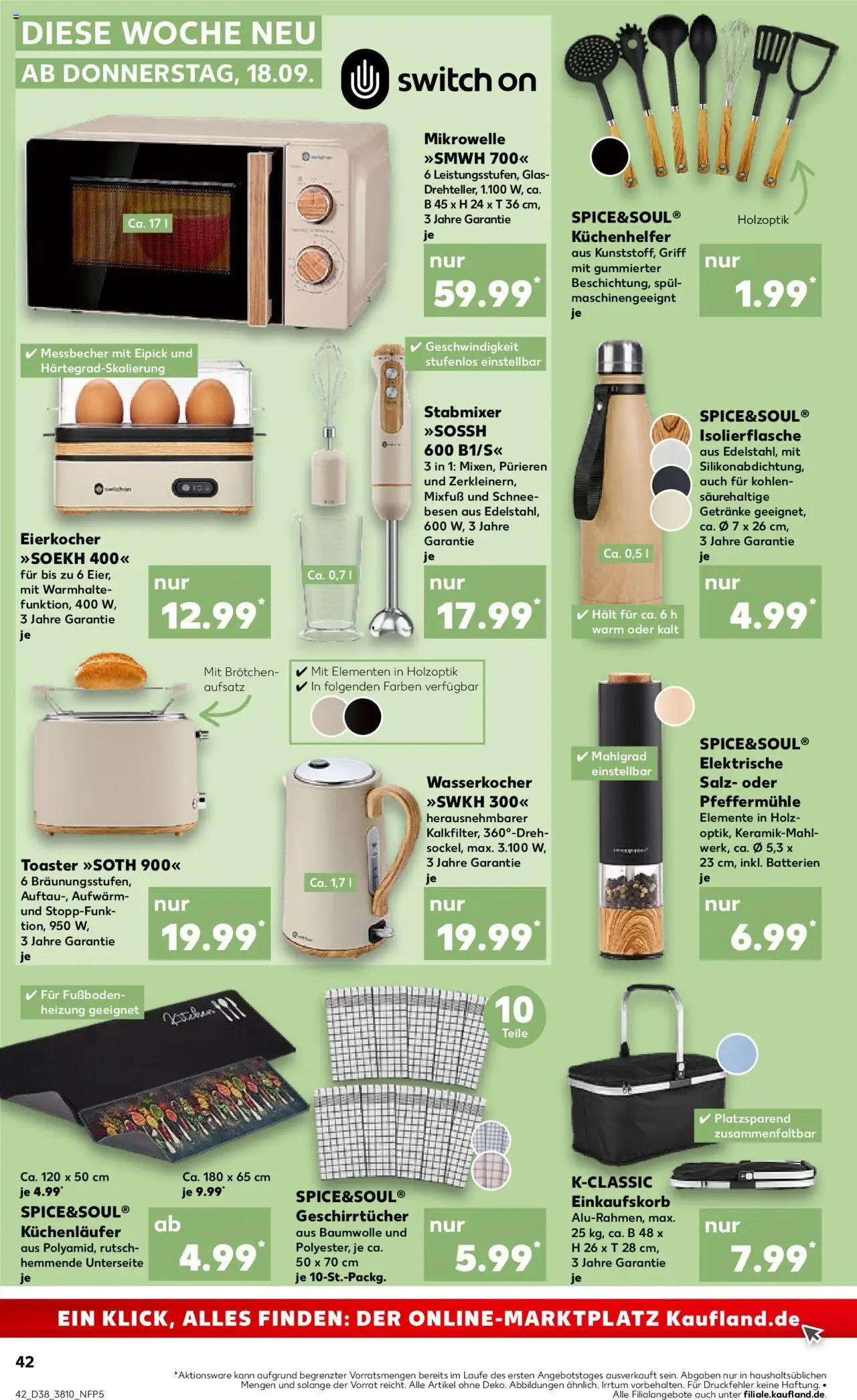 Kaufland prospekt Frankfurt (Oder)	 – gültig ab 21.09.2025 | Seite: 42 | Produkte: Wasserkocher, Toaster, Batterien, Stabmixer