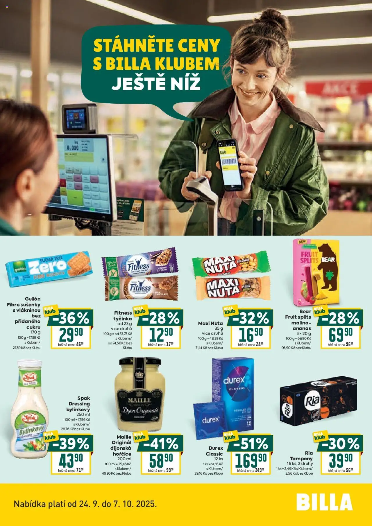 Billa leták - Bonus club od 24.09.2025 | Strana: 2 | Produkty: Ananas, Hořčice, Durex, Tampony