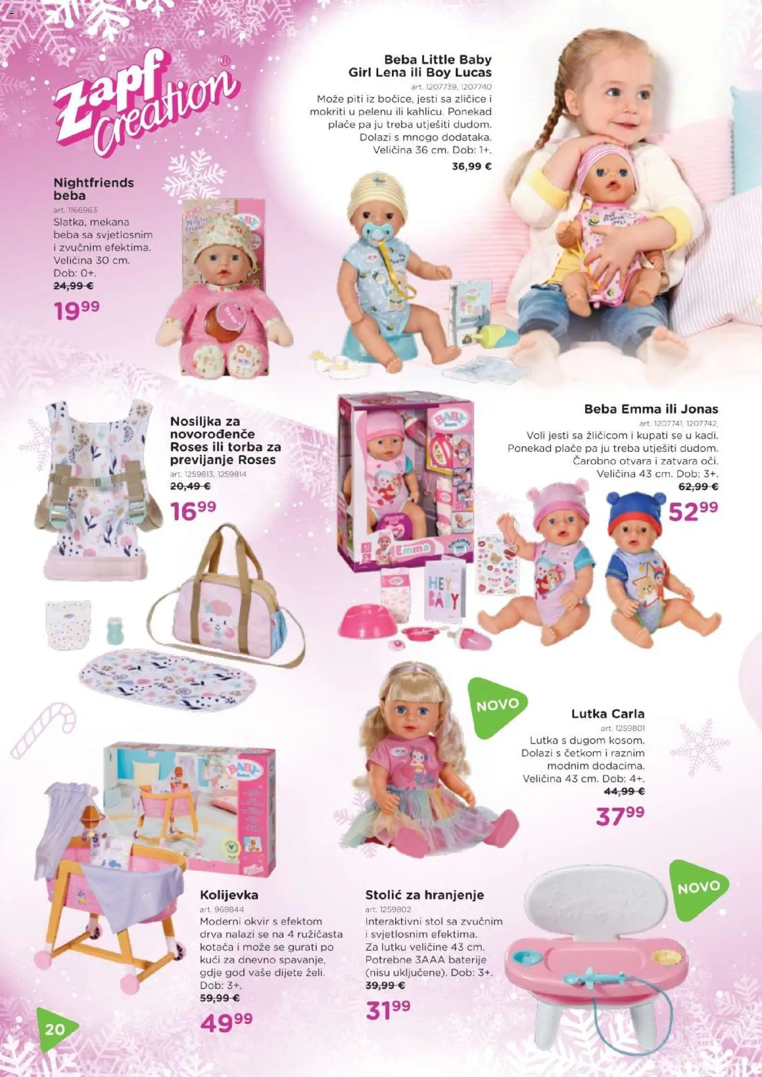Baby Center katalog | vrijedi od 03.12.2025 | Stranica: 20 | Proizvodi: Lutka, Stolić, Stol, Torba