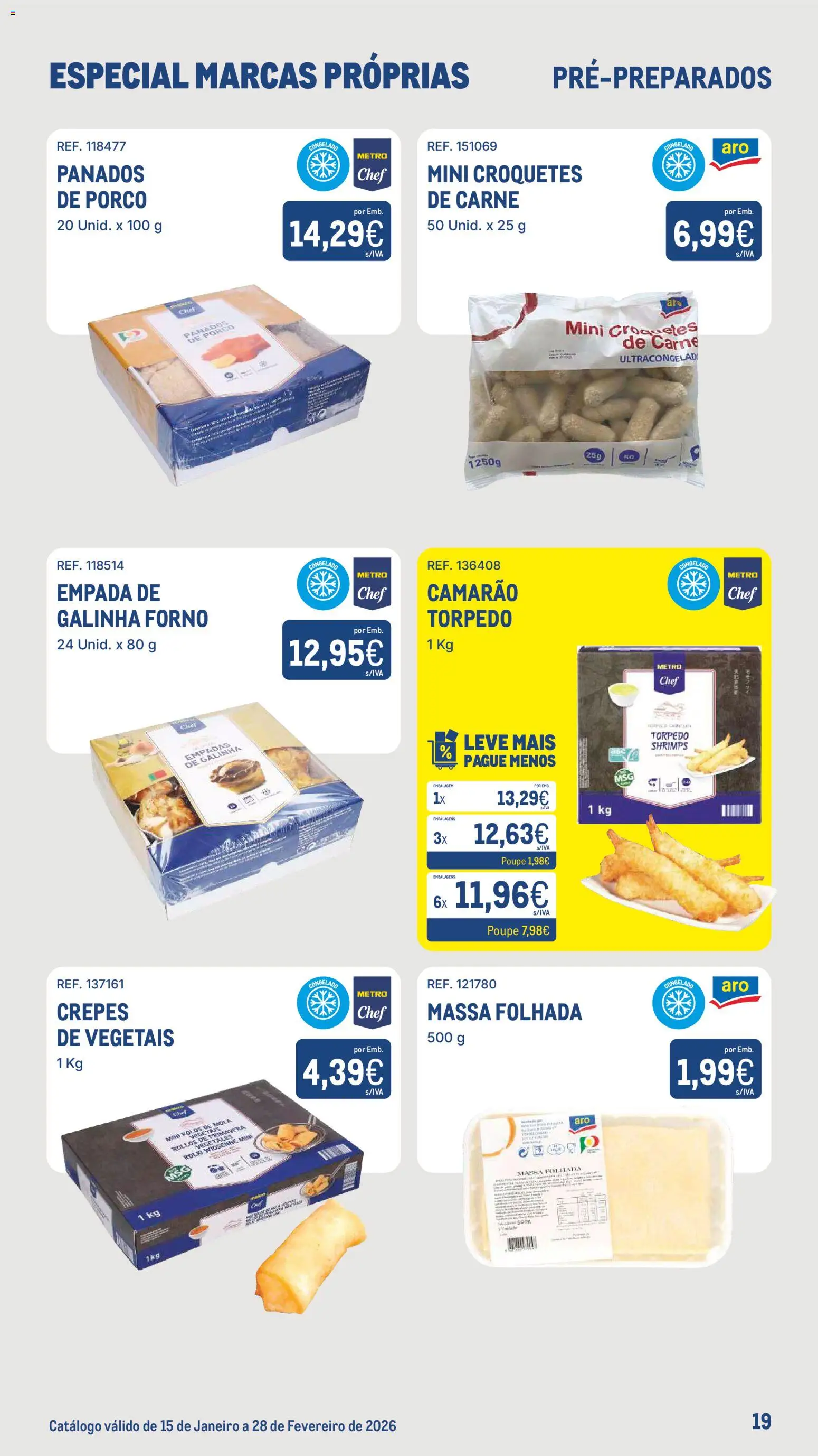 Makro Especial Marcas Próprias  │ válido de 15.01.2026 | Página: 19 | Produtos: Massa folhada, Forno, Camarão, Carne