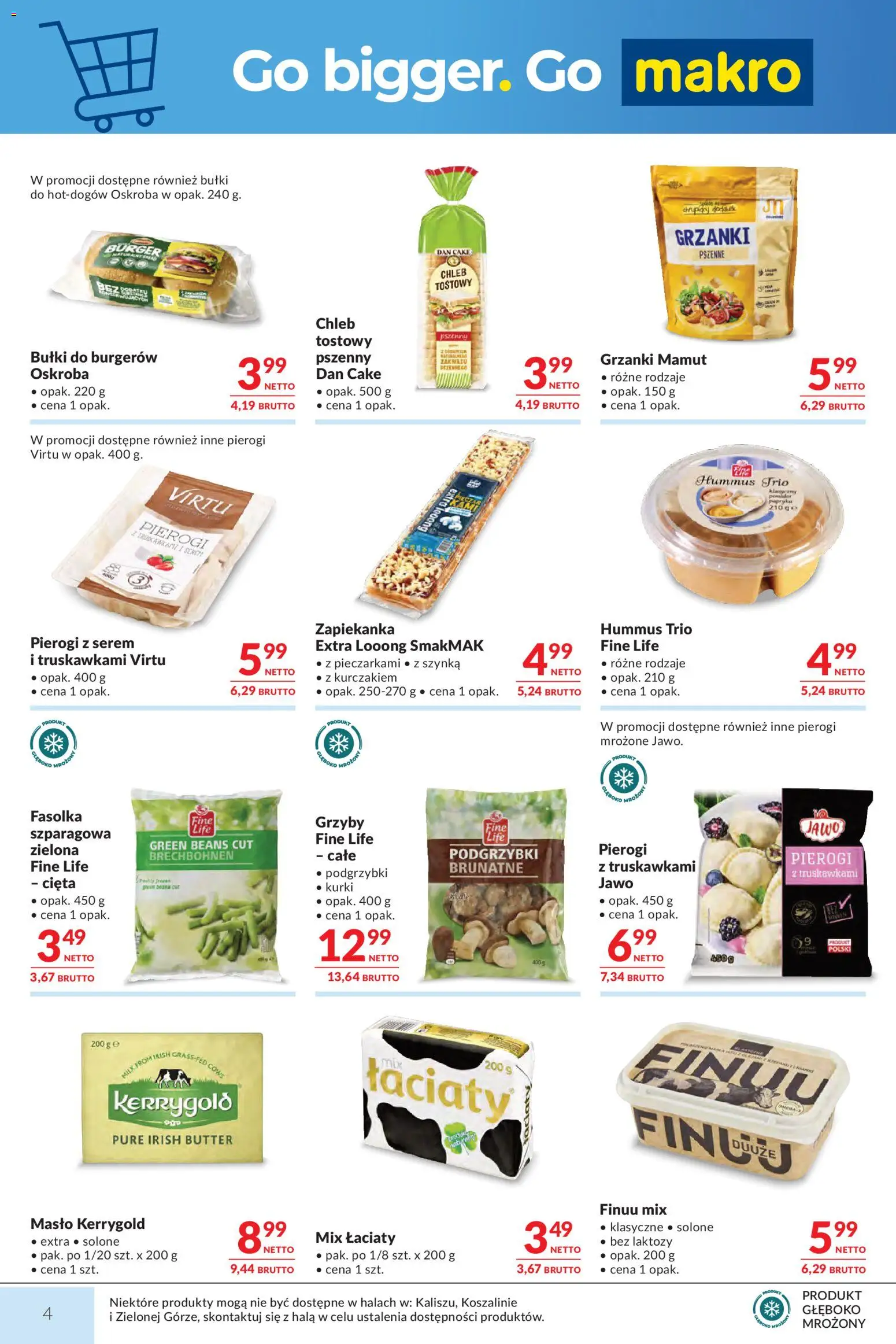 Makro Gazetka od 20.01.2026 | Strona: 4 | Produkty: Chleb tostowy, Pierogi, Zapiekanka, Chleb