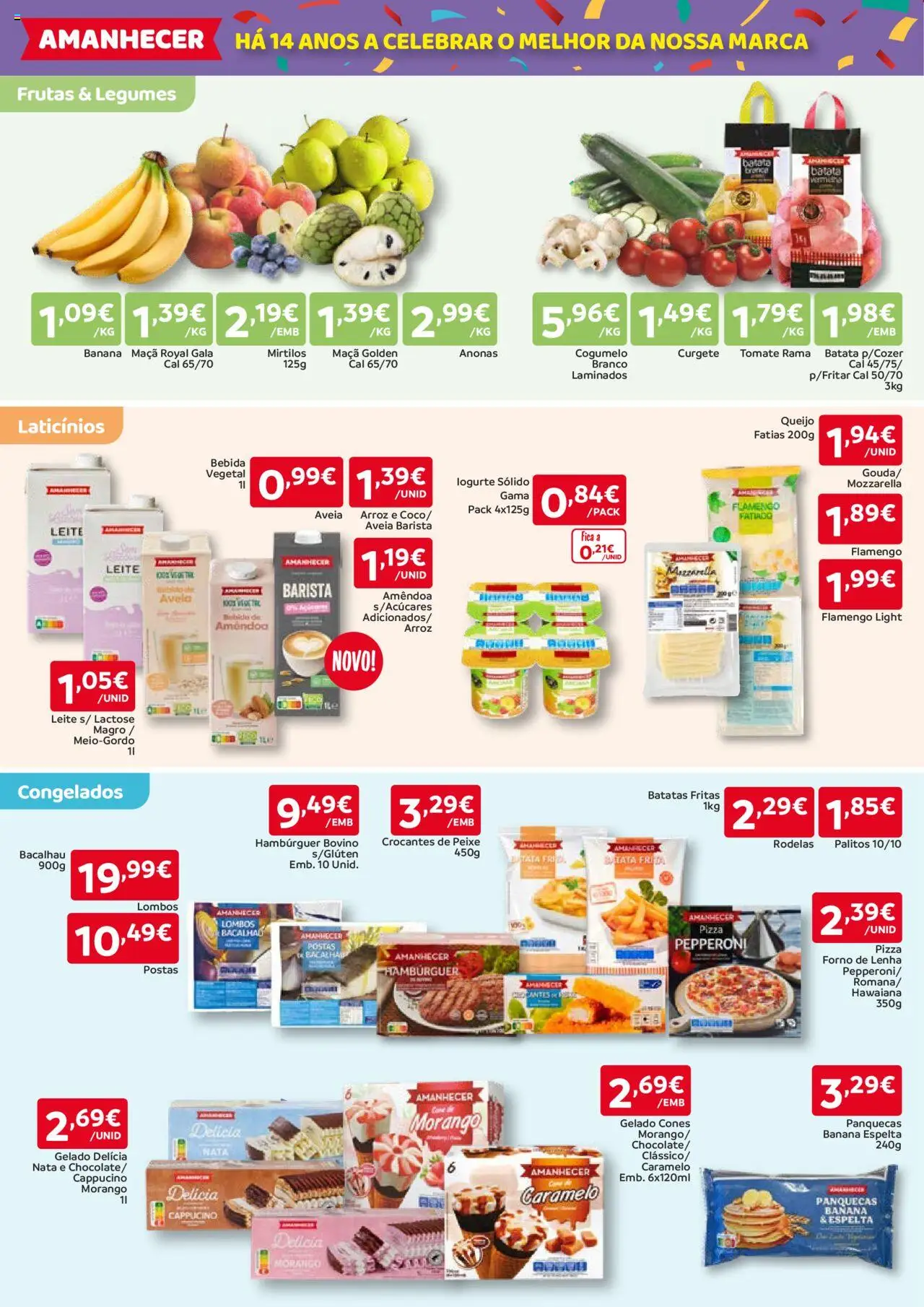 Amanhecer folheto │ válido de 16.10.2025 | Página: 2 | Produtos: Panquecas, Leite, Pizza, Mirtilos