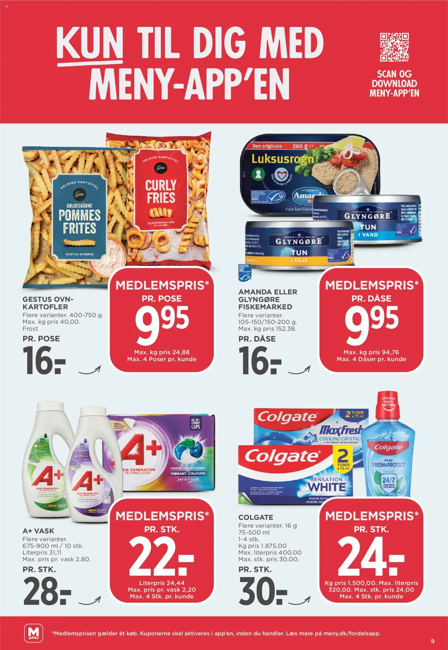 Meny tilbudsavis – gyldig fra 01.05.2026 | Side: 9 | Produkter: Kartofler, Ovn