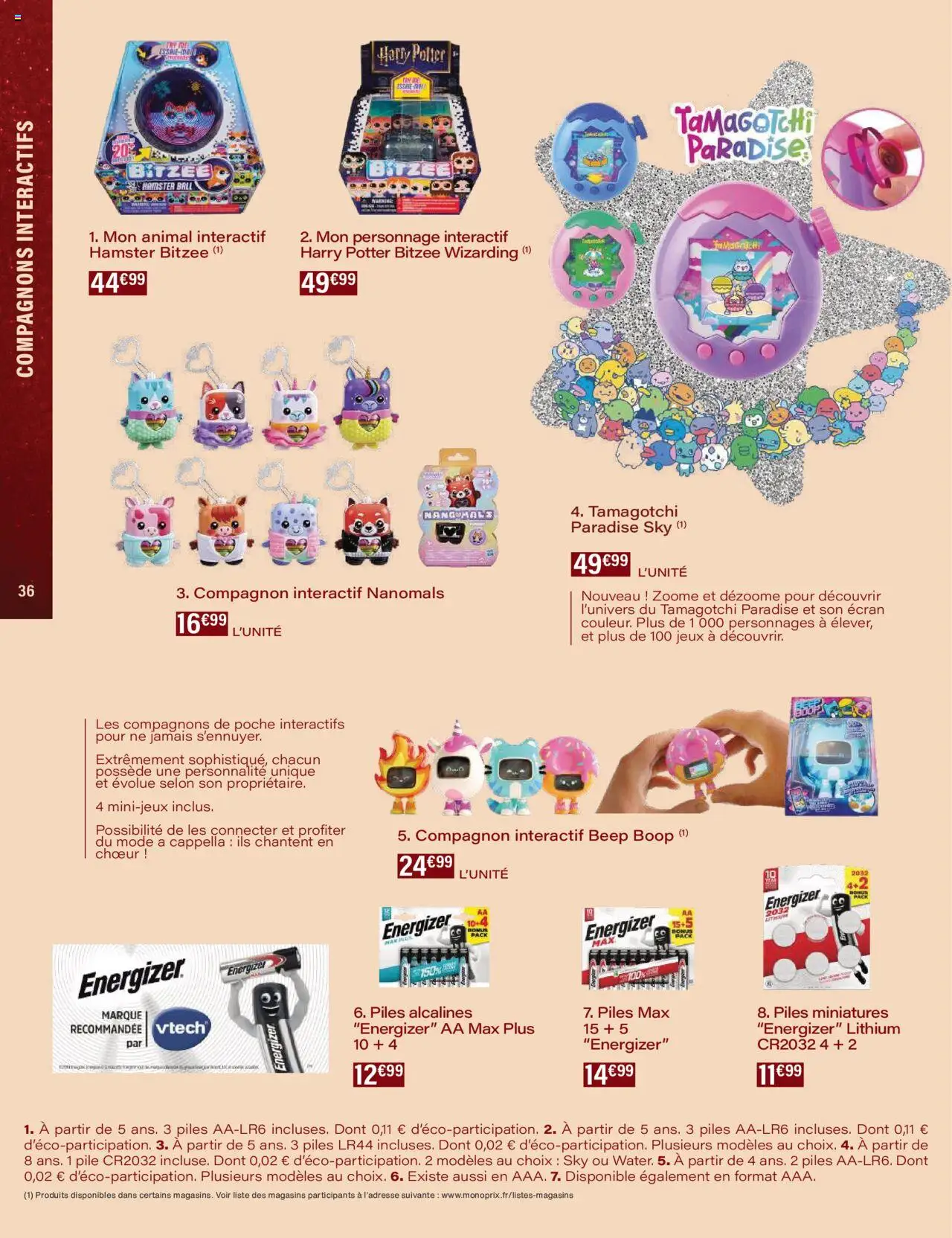 {H1} | Page: 36 | Produits: Bitzee, Jeux, Piles