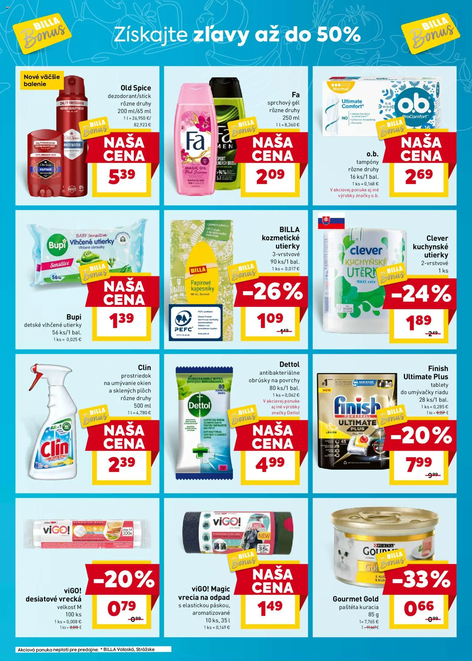 Nové Billa akcie – leták je platný od 26.11.2025 | Strana: 9 | Produkty: Old Spice, Sprchový gél, Dettol