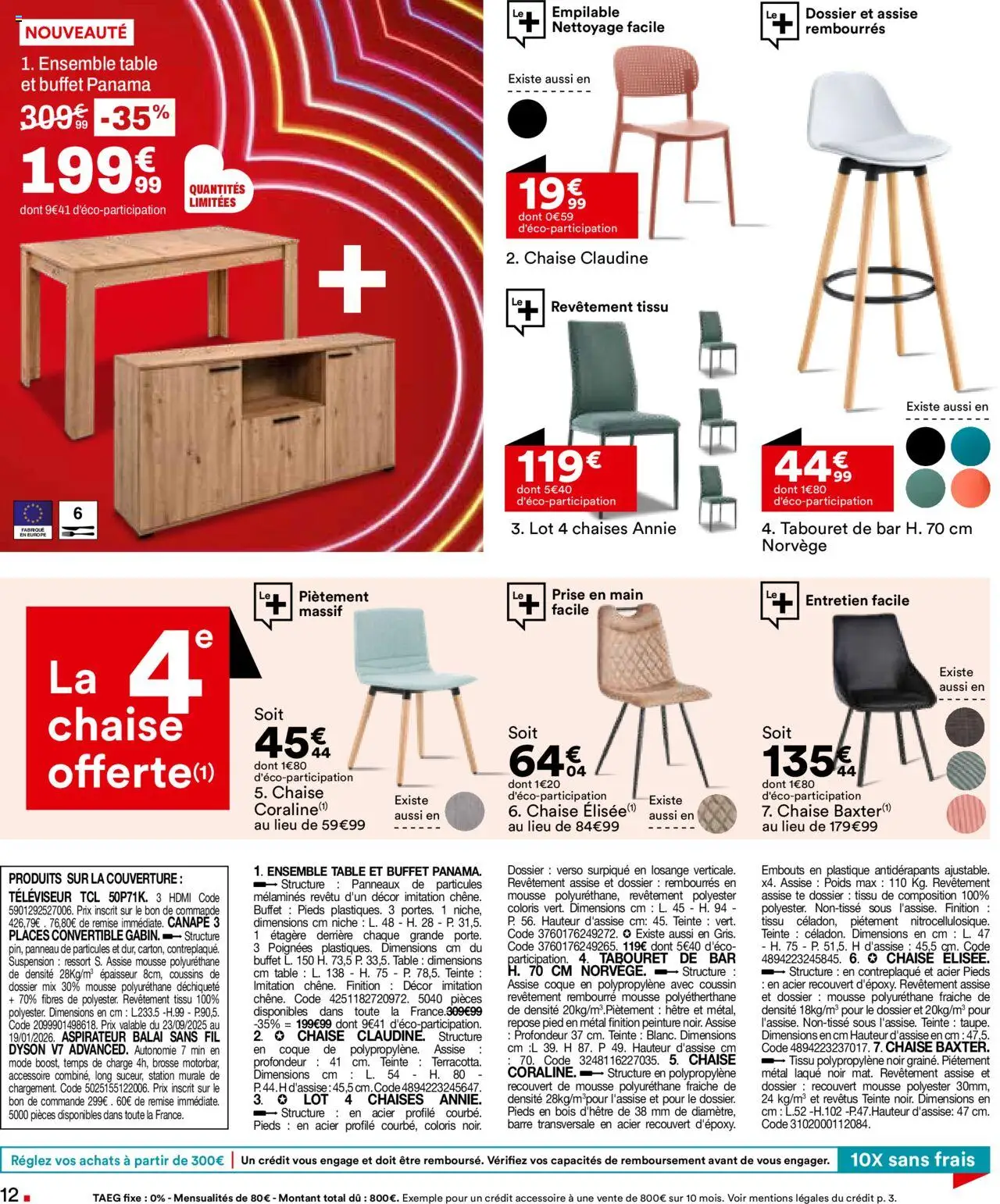 {H1} | Page: 12 | Produits: Poids, Televiseur, Canapé, Laque
