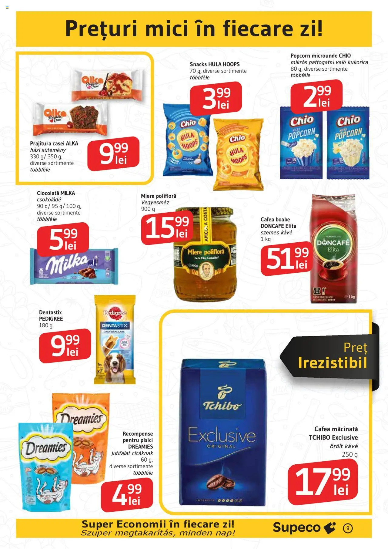 Noul catalog Supeco – valabil de la 16.10.2025 | Pagină: 9 | Produse: Miere polifloră, Mici, Cafea, Ciocolată