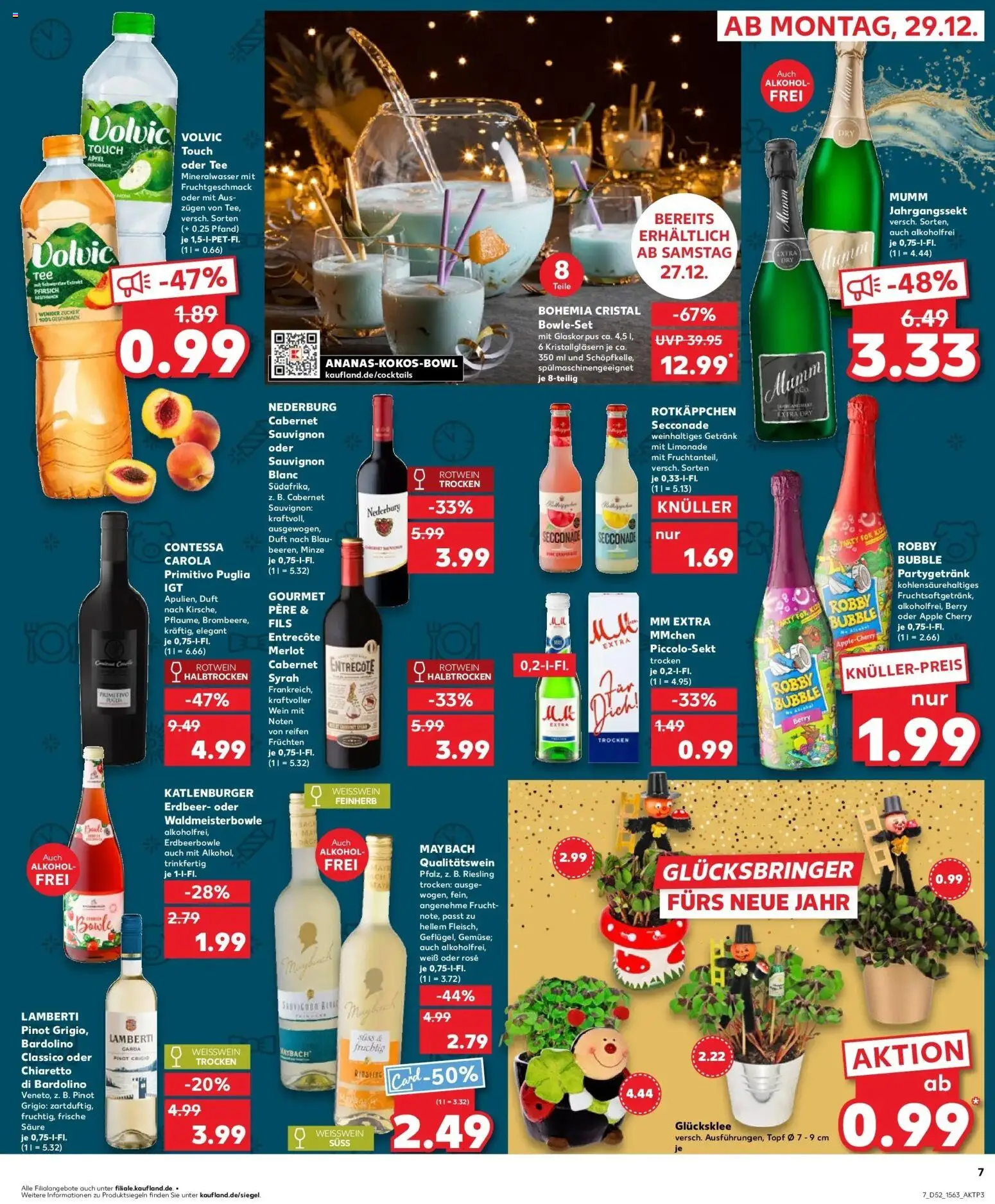 Kaufland prospekt Hamburg	 – gültig ab 28.12.2025 | Seite: 7 | Produkte: Rotwein trocken, Merlot, Mineralwasser, Volvic