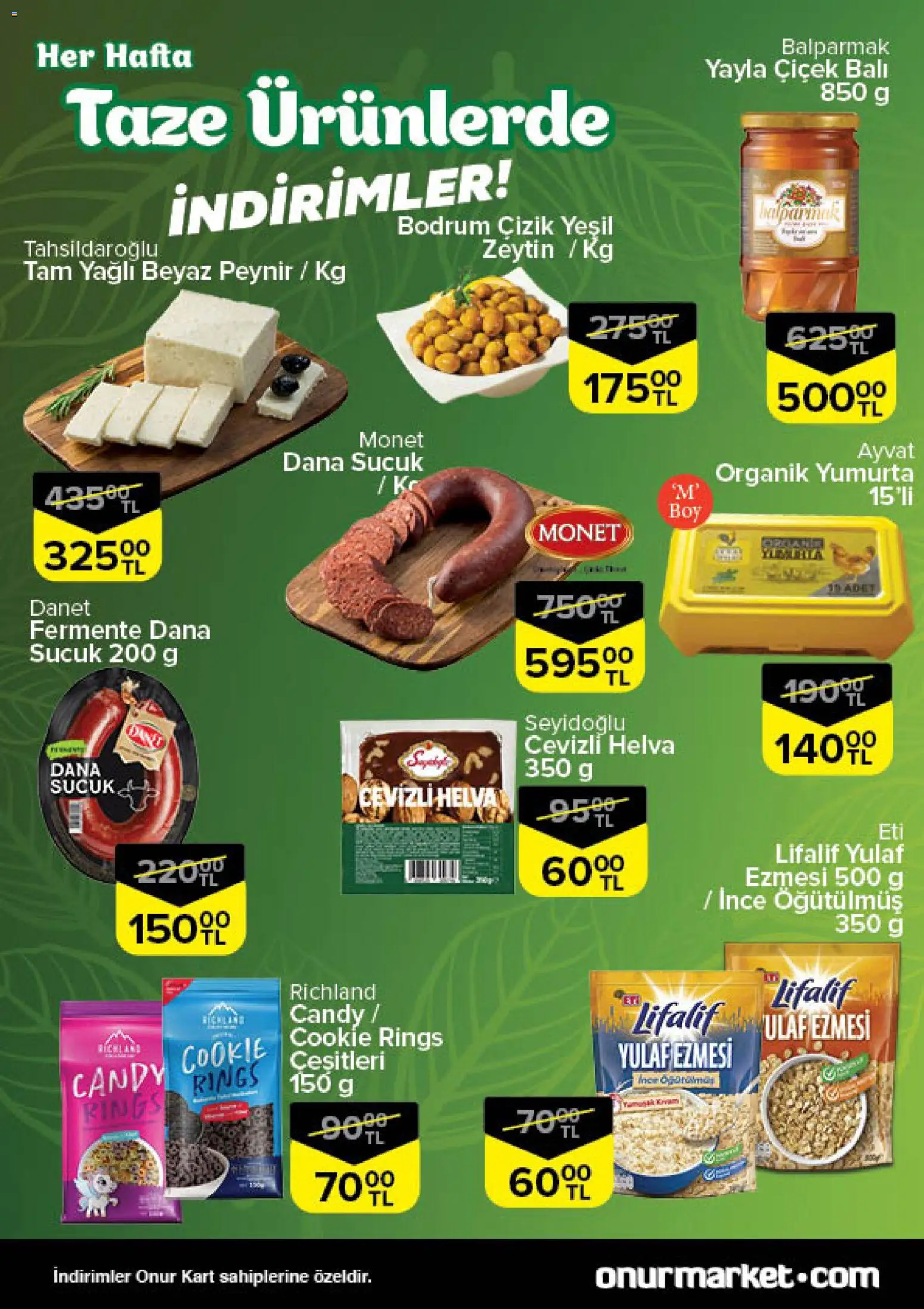 Onur Market Taze Ürünlerde İndirimler - İstanbul - 25.12.2025 tarihinden itibaren geçerlidir | Sayfa: 4 | Ürünler: Yumurta, Yulaf, Zeytin, Sucuk