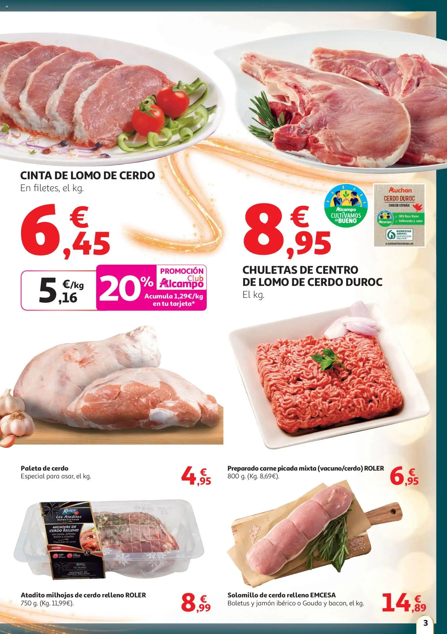 Alcampo - HG catalan │ válido desde el 11.12.2025 | Página: 3 | Productos: Solomillo de cerdo, Jamón ibérico, Jamón, Cerdo