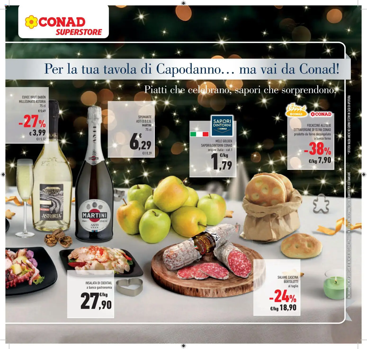 Volantino Conad del 27.12.2025 | Pagina: 7 | Prodotti: Mele, Focaccia, Insalata, Forno