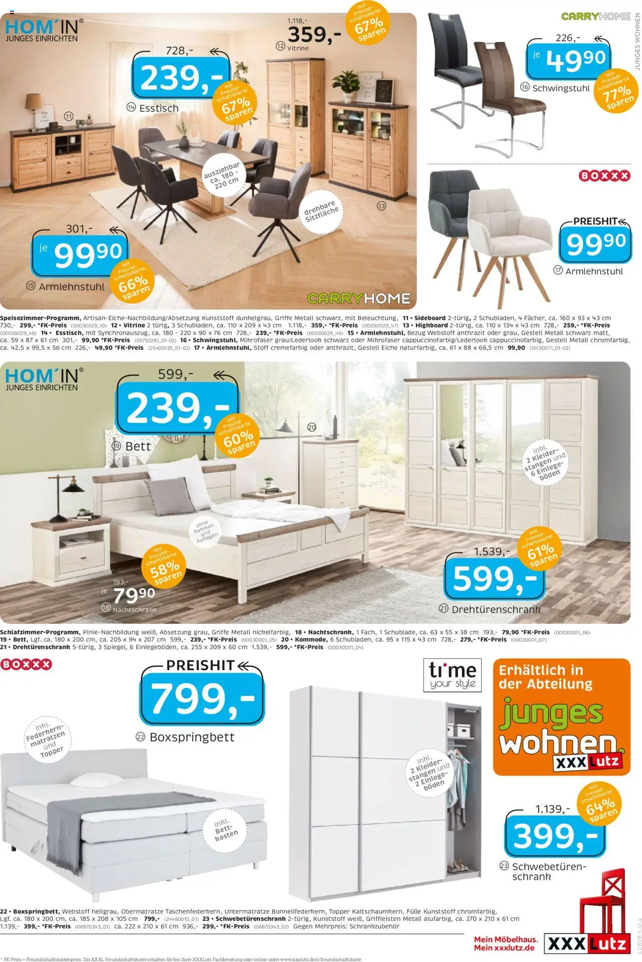 XXXL Lutz Prospekt 	 - gültig ab dem 21.07.2025 | Seite: 23 | Produkte: Esstisch, Bett, Boxspringbett, Schrank