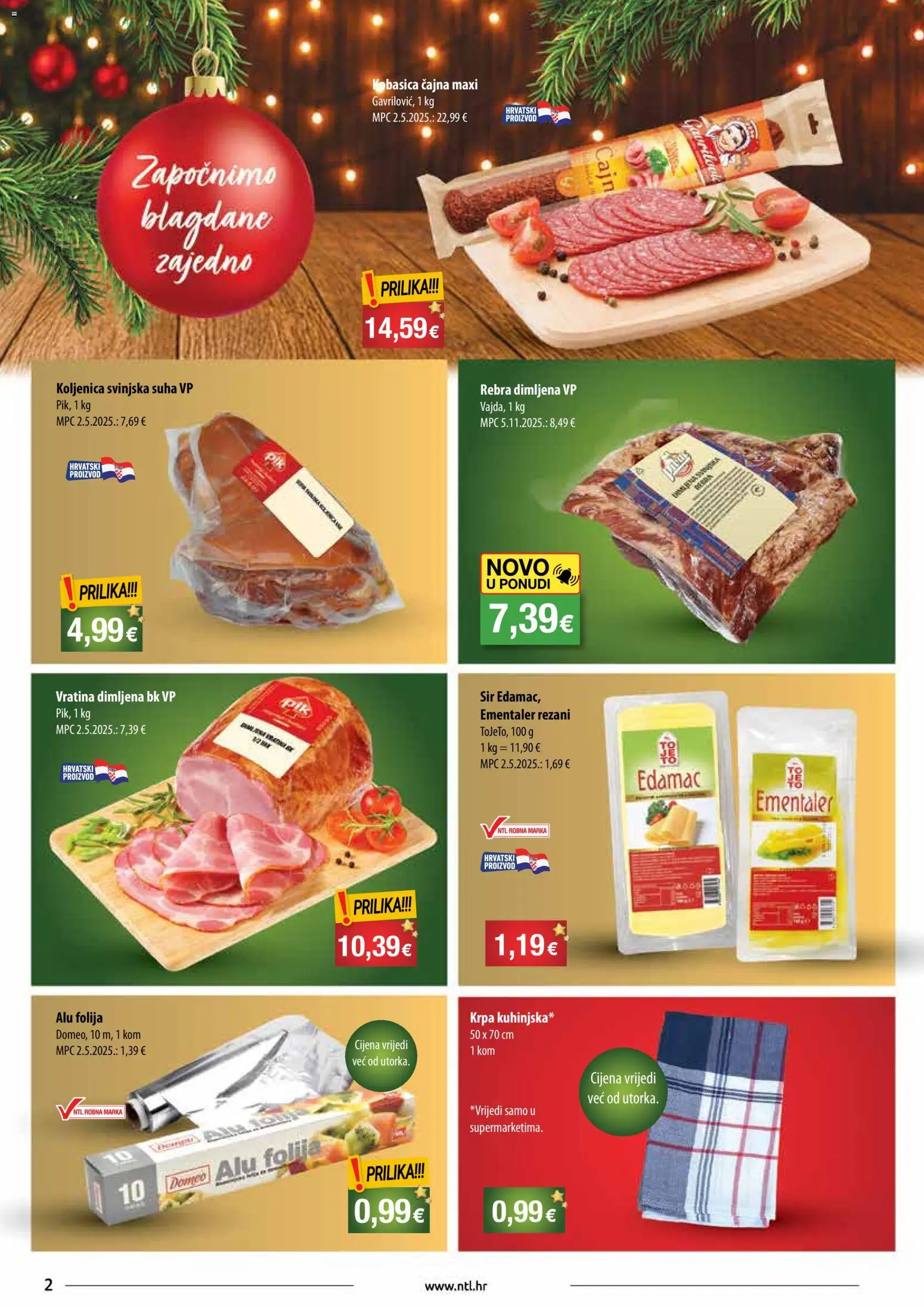 NTL katalog | vrijedi od 03.12.2025 | Stranica: 2 | Proizvodi: Sir, Krpa, Kobasica
