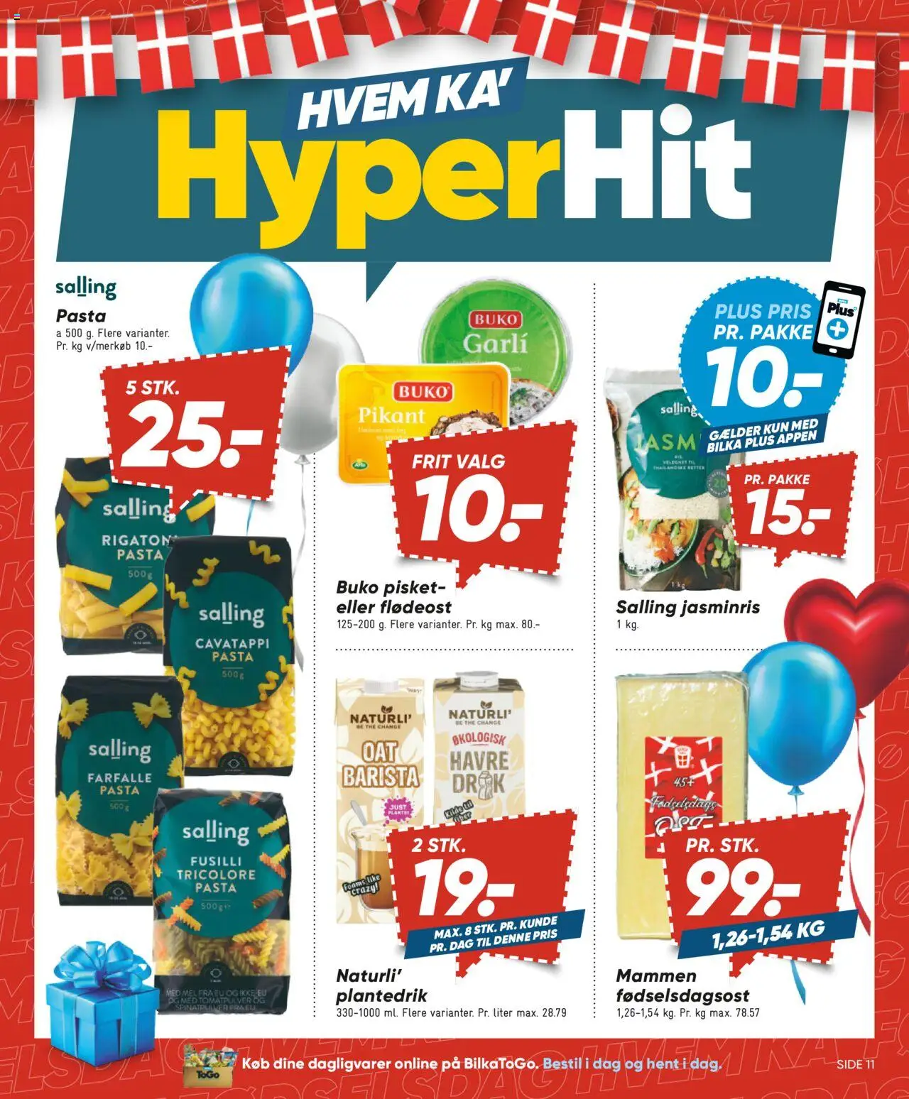 Bilka Tilbudsavis gyldig fra 08.08.2025 | Side: 11 | Produkter: Pasta, Mel, Flødeost