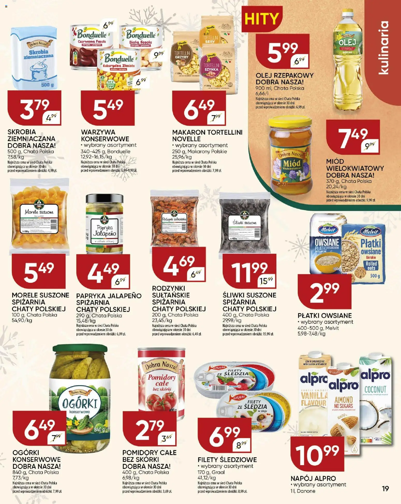 Chata Polska Gazetka od 04.12.2025 | Strona: 19 | Produkty: Kukurydza, Ogórki, Rodzynki, Warzywa