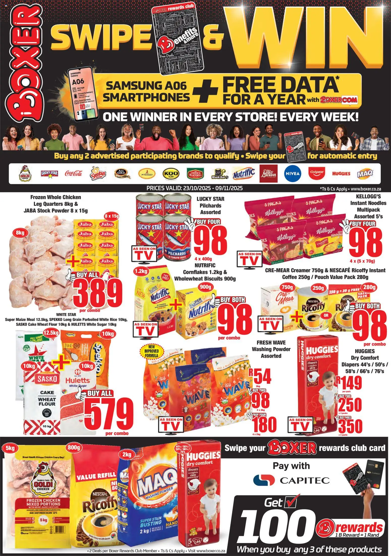 New Boxer catalogue – valid from 23.10.2025 | Page: 1 | Products: Camera, Creamer, Biscuits, Washing powder