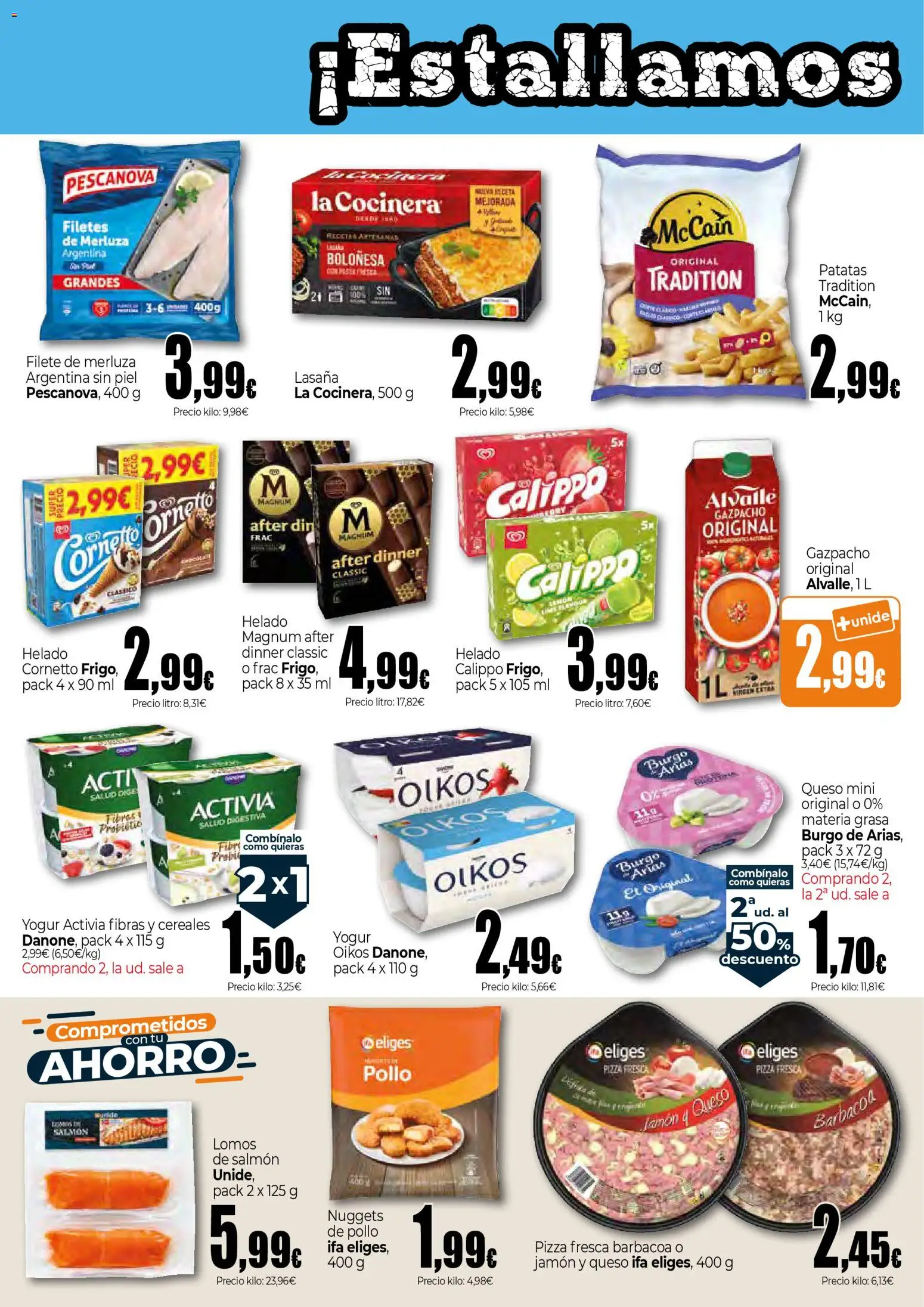 Unide - Supermercados │ válido desde el 23.04.2026 | Página: 2 | Productos: Yogur, Helado, Gazpacho, Filete