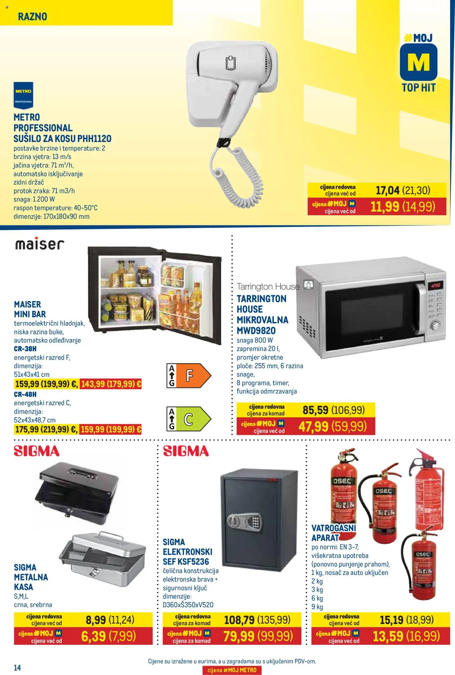 Metro katalog | vrijedi od 17.11.2025 | Stranica: 14 | Proizvodi: Sušilo za kosu, Sef
