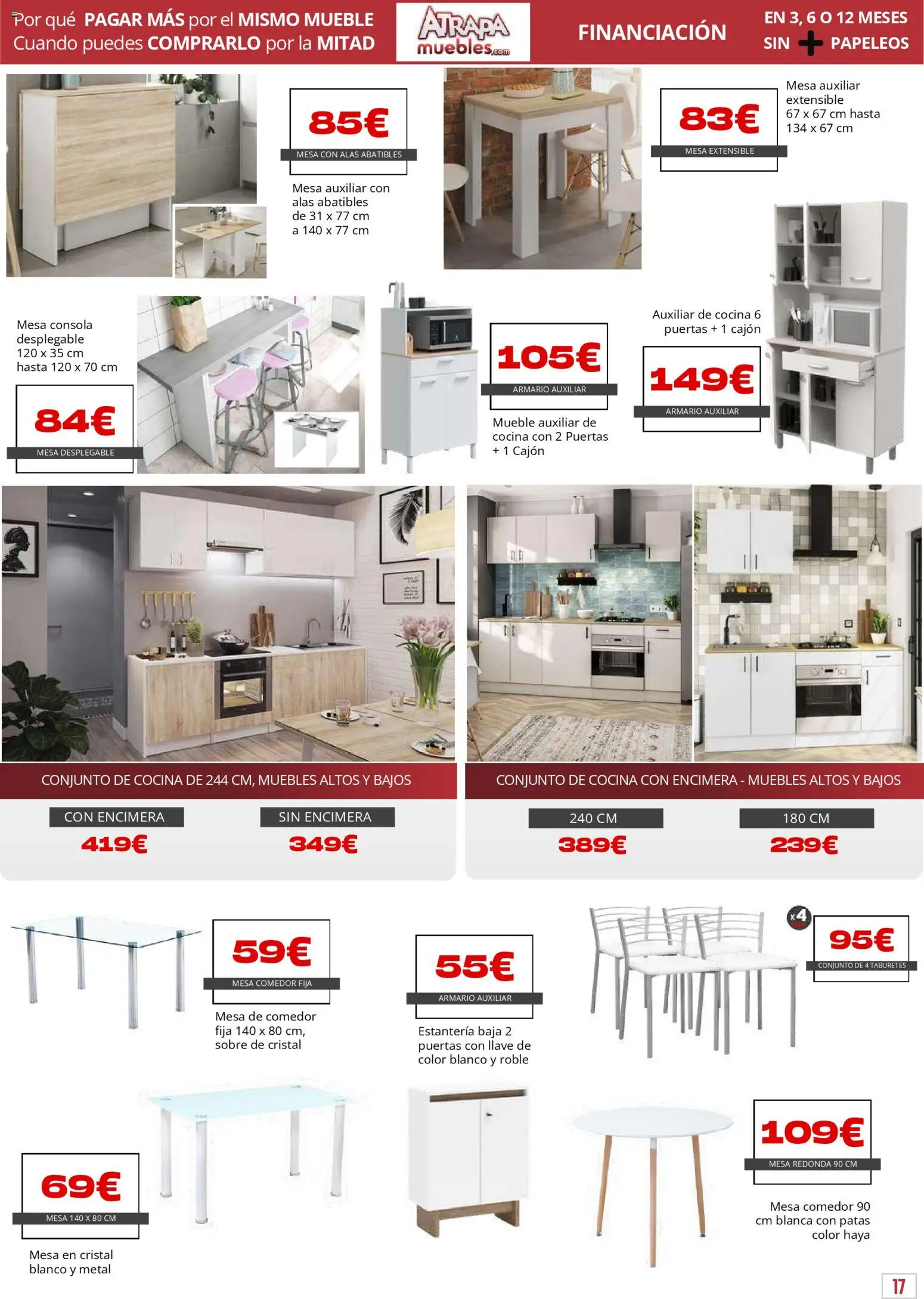 Atrapa Muebles folleto │ válido desde el 03.03.2026 | Página: 17 | Productos: Muebles, Cocina, Mesa auxiliar, Armario