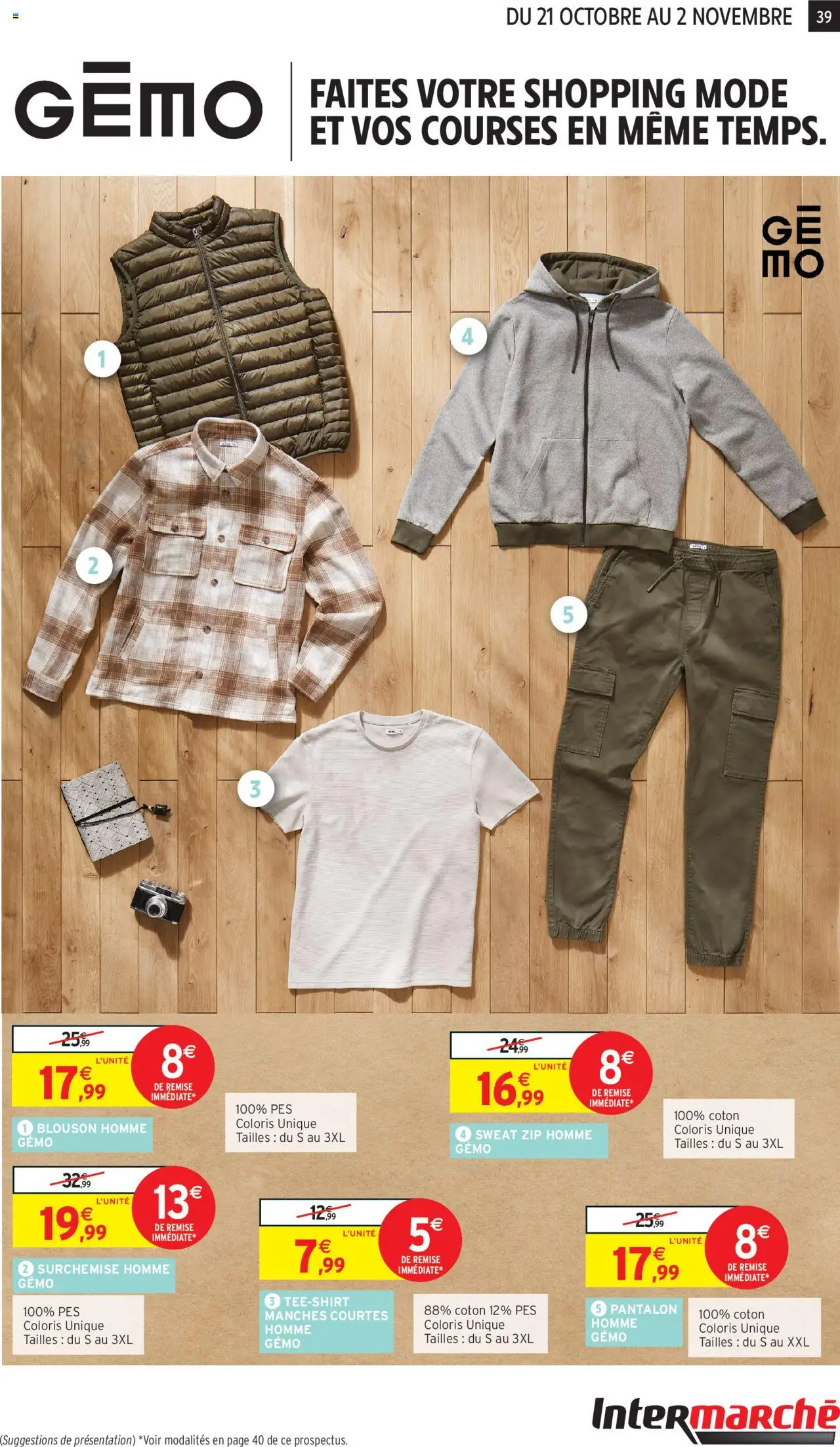 {H1} | Page: 39 | Produits: Coton, T-shirt, Pantalon, Blouson
