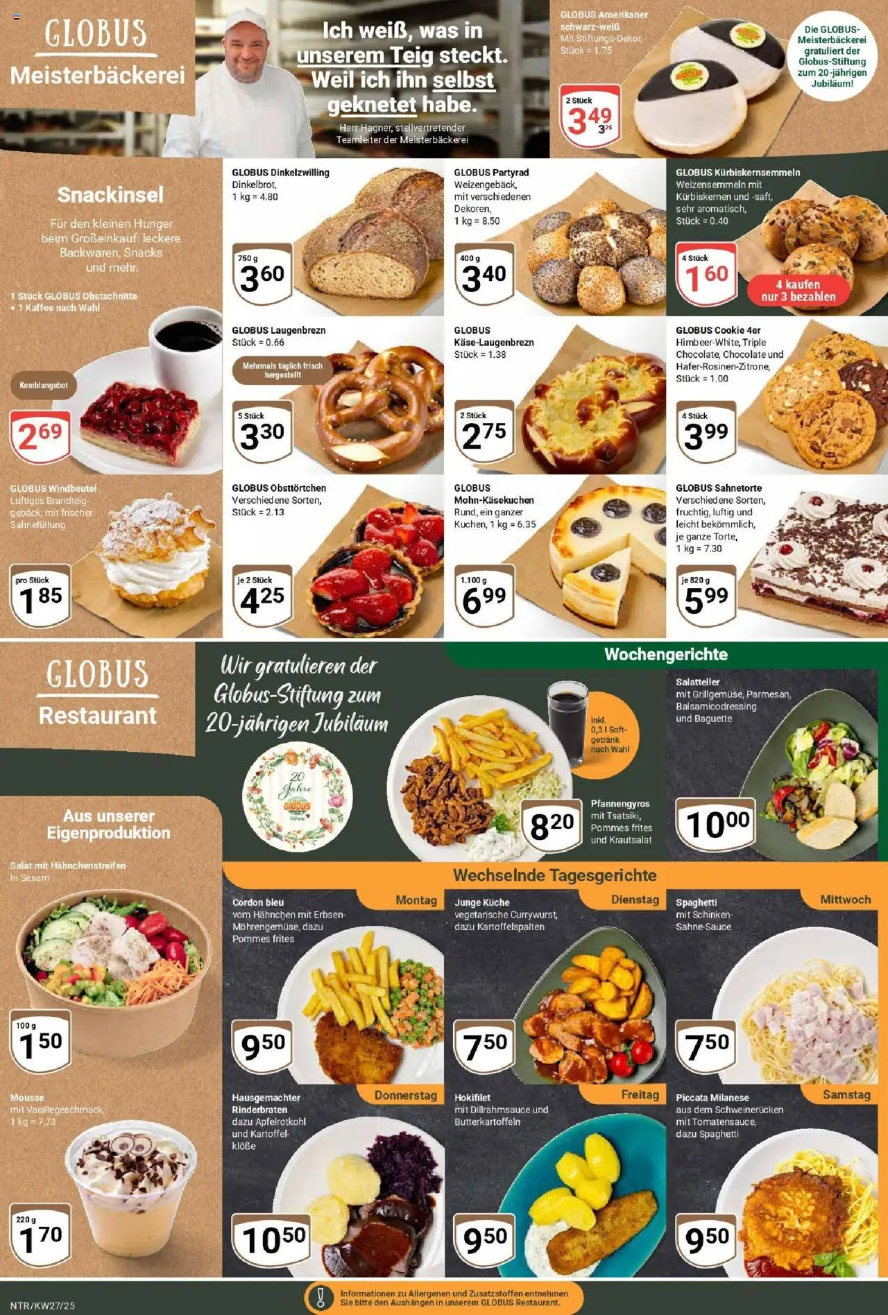 Globus prospekt Neutraubling	 - gültig ab dem 29.06.2025 | Seite: 10 | Produkte: Hahnchen, Schweinerucken, Schinken, Sahne