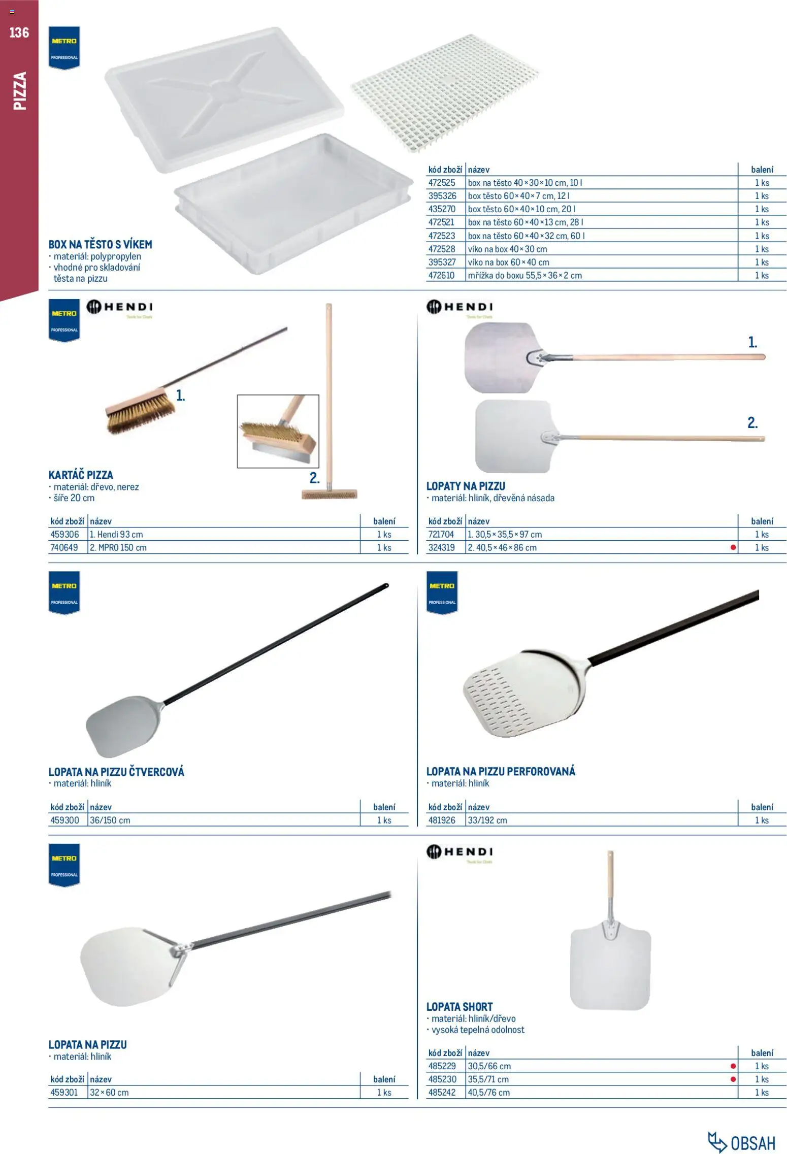 Makro leták - Gastro vybavení a zařízení od 01.02.2026 | Strana: 136 | Produkty: Box, Pizza, Lopata, Kartáč