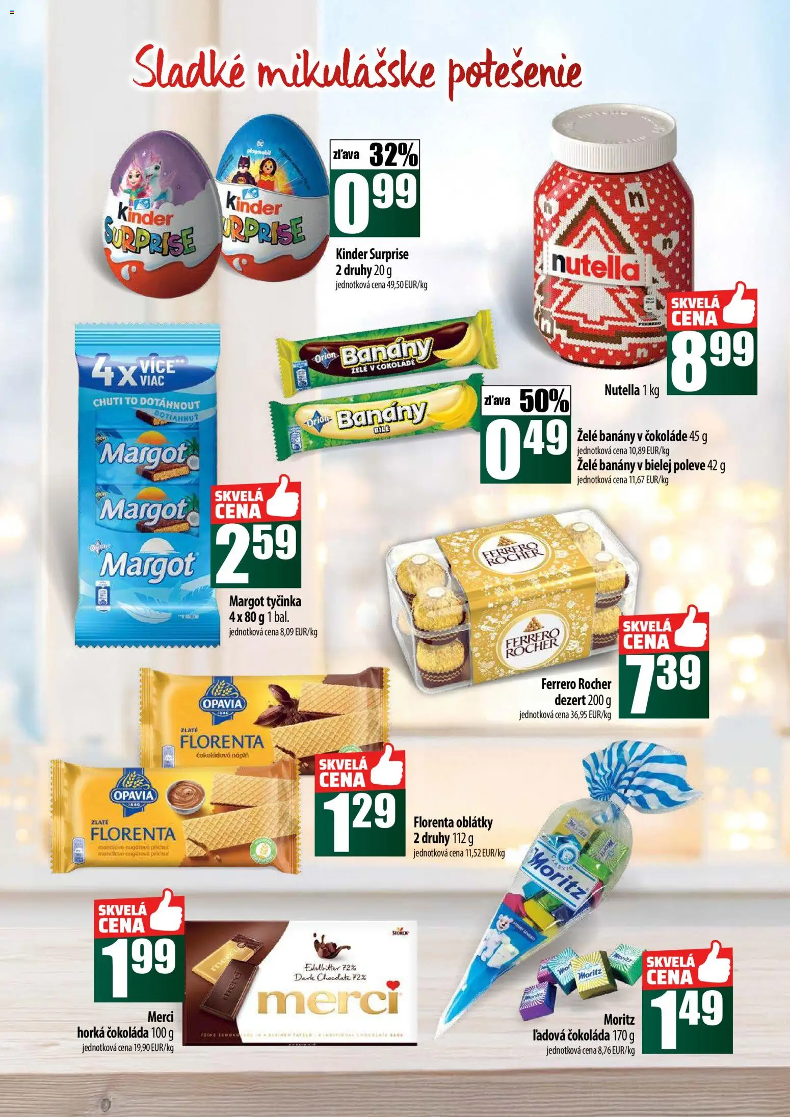 Nové COOP Jednota akcie – leták je platný od 27.11.2025 | Strana: 41 | Produkty: Merci, Kinder Surprise, Ferrero Rocher, Nutella