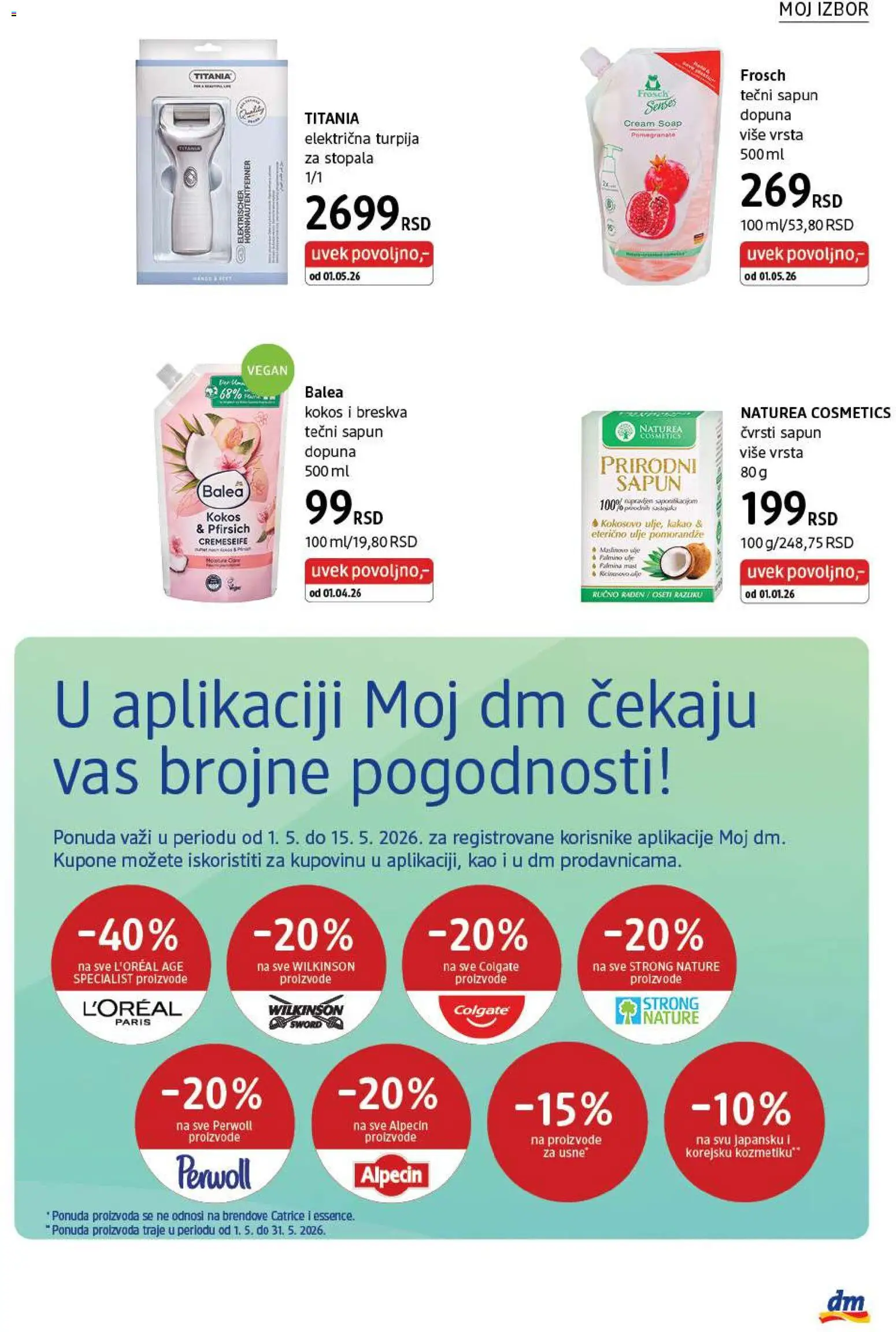 DM Drogerie katalog - važi od 01.05.2026 | Strana: 31 | Proizvode: Tečni sapun, Perwoll, Med, Breskva