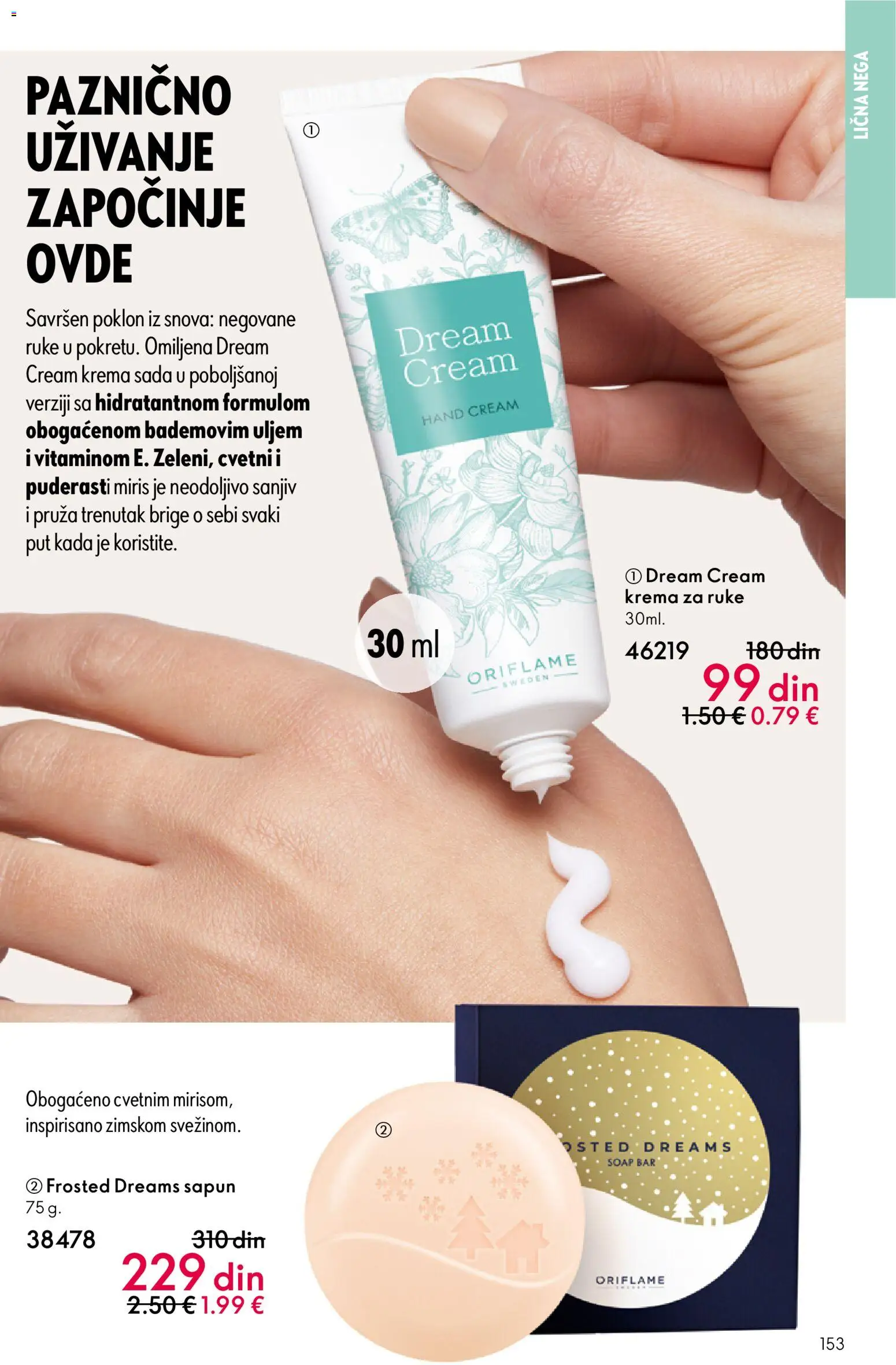 Oriflame katalog - važi od 19.11.2025 | Strana: 153 | Proizvode: Miris, Krema, Krema za ruke, Sapun
