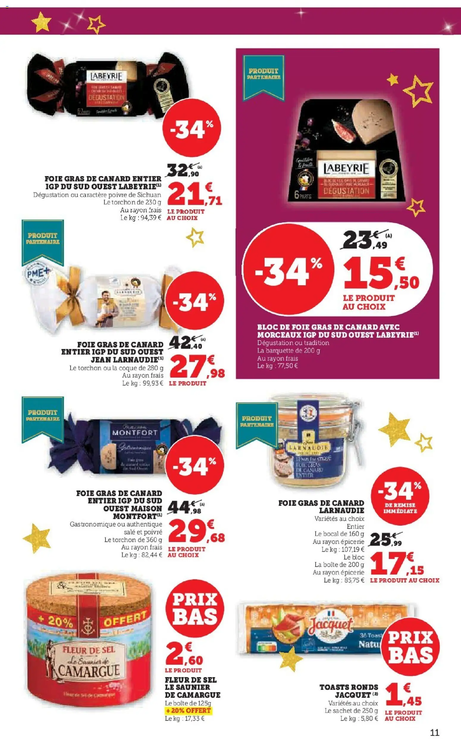 {H1} | Page: 11 | Produits: Labeyrie foie gras, Torchon, Gras de canard entier, Sel