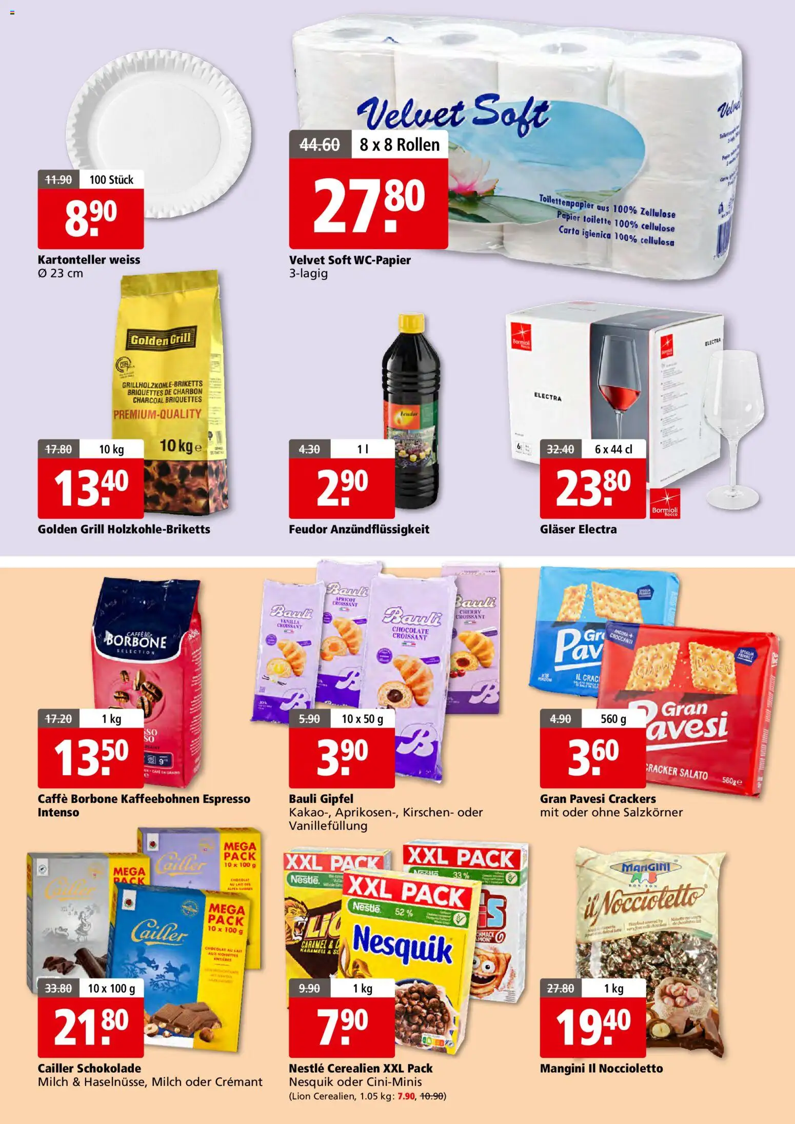 Aligro aktionen 2000 Schlieren, Gossau SG, Frauenfeld, Rapperswil-Jona, Sargans, Bern – gültig ab 20.04.2026 | Seite: 9 | Produkte: Kirschen, Milch, Schokolade, Toilettenpapier