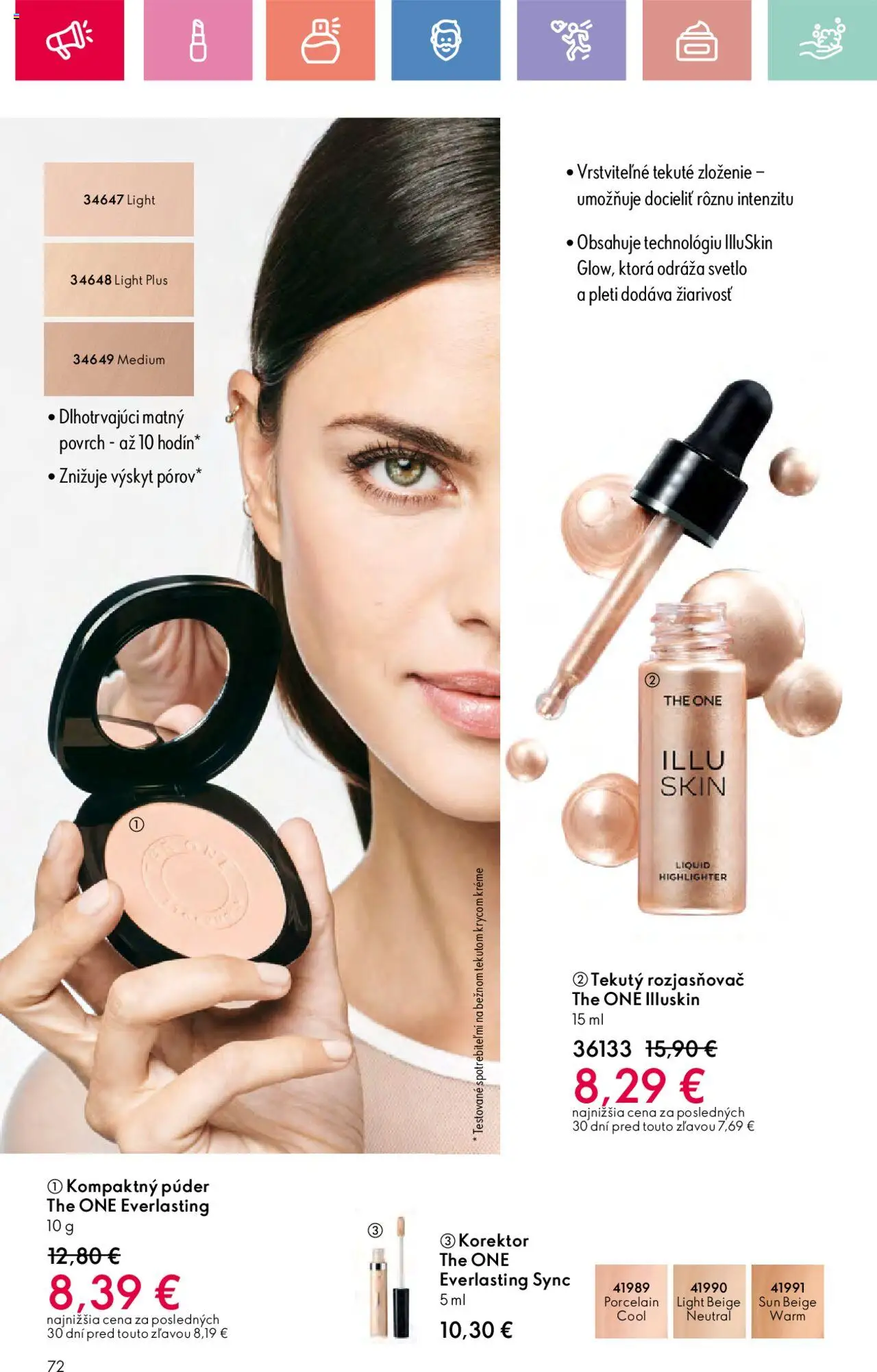 Katalóg Oriflame 9 2025 │ platný od 15.06.2025 | Strana: 72 | Produkty: Svetlo, Korektor, Púder