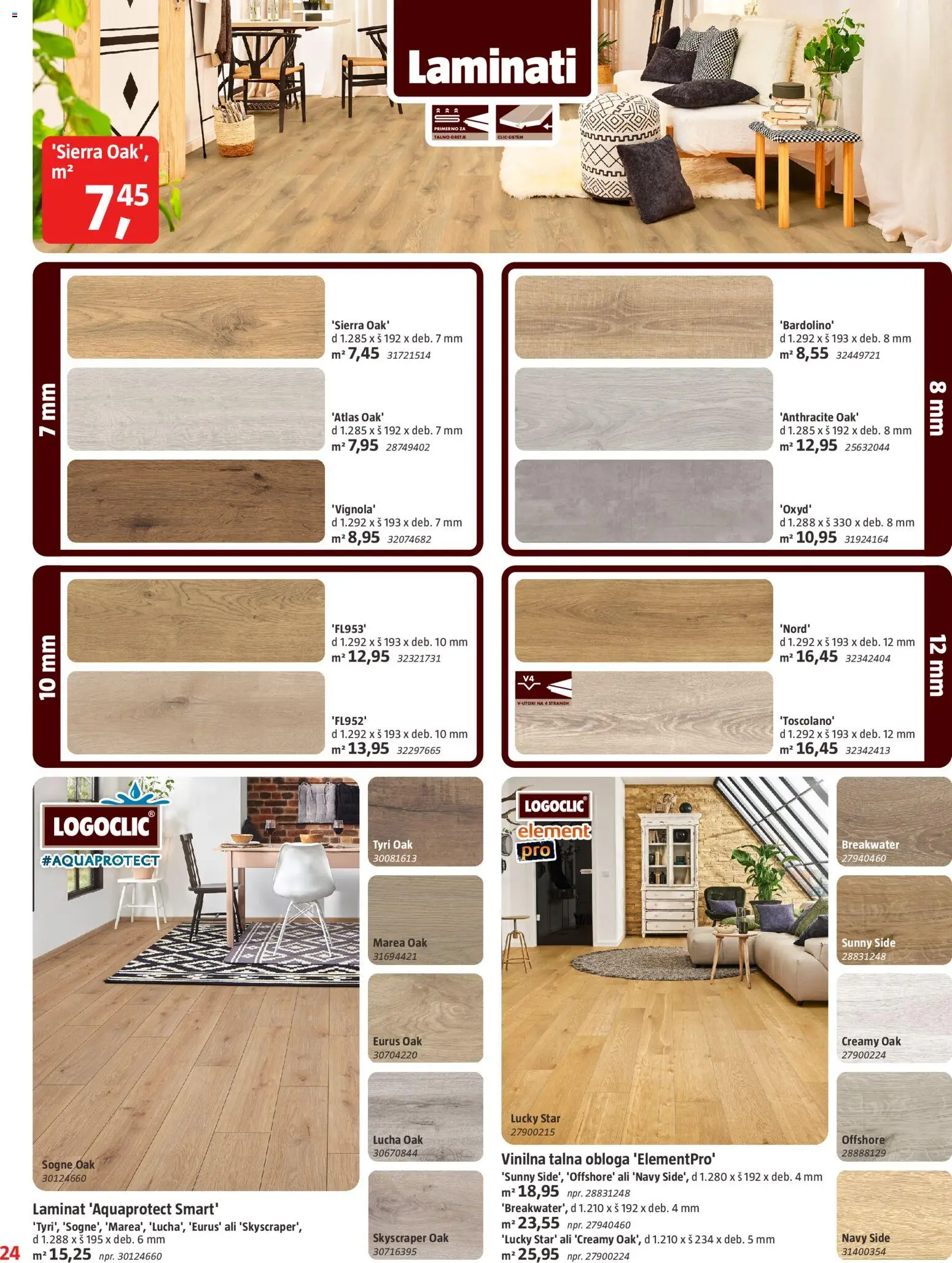 Novi Bauhaus katalog ponudbe – veljaven od 29.01.2026 | Stran: 24 | Izdelki: Talna obloga, Laminati, Vinilna talna obloga