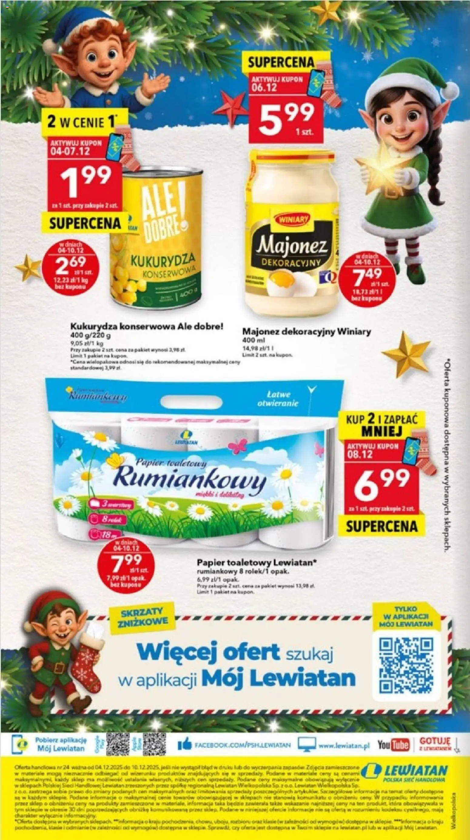 Lewiatan gazetka - Ostrów Wielkopolski od 04.12.2025 | Strona: 16 | Produkty: Papier toaletowy, Kukurydza, Majonez