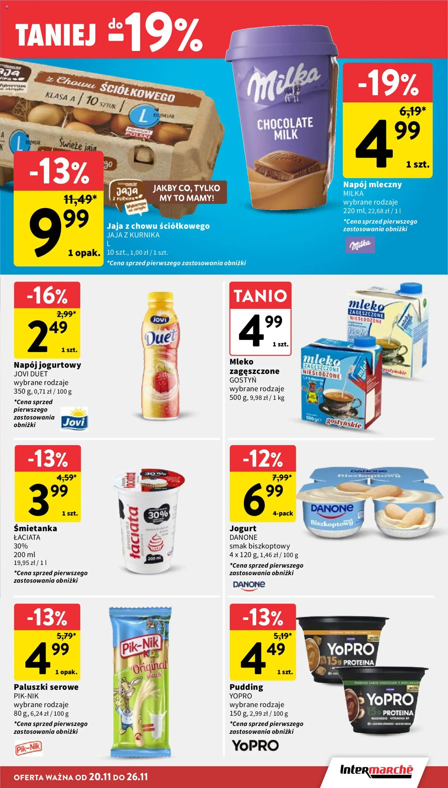 Intermarche Gazetka od 20.11.2025 | Strona: 27 | Produkty: Paluszki, Mleko, Paluszki serowe, Jaja