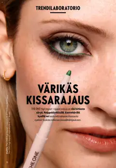 The ONE High Impact -rajauskynä 47708 Emerald Green, The ONE High Impact -rajauskynässä on viisi kirkasta sävyä. Helppokäyttöisillä, kierrettävillä kynillä voi luoda mitä tahansa klassisesta eyeliner-lookista rohkeaan kissasilmärajaukseen. – voimassa 14.09.2025 alkaen | Sivu: 10 | Tuotteet: Rajauskynä, Voi