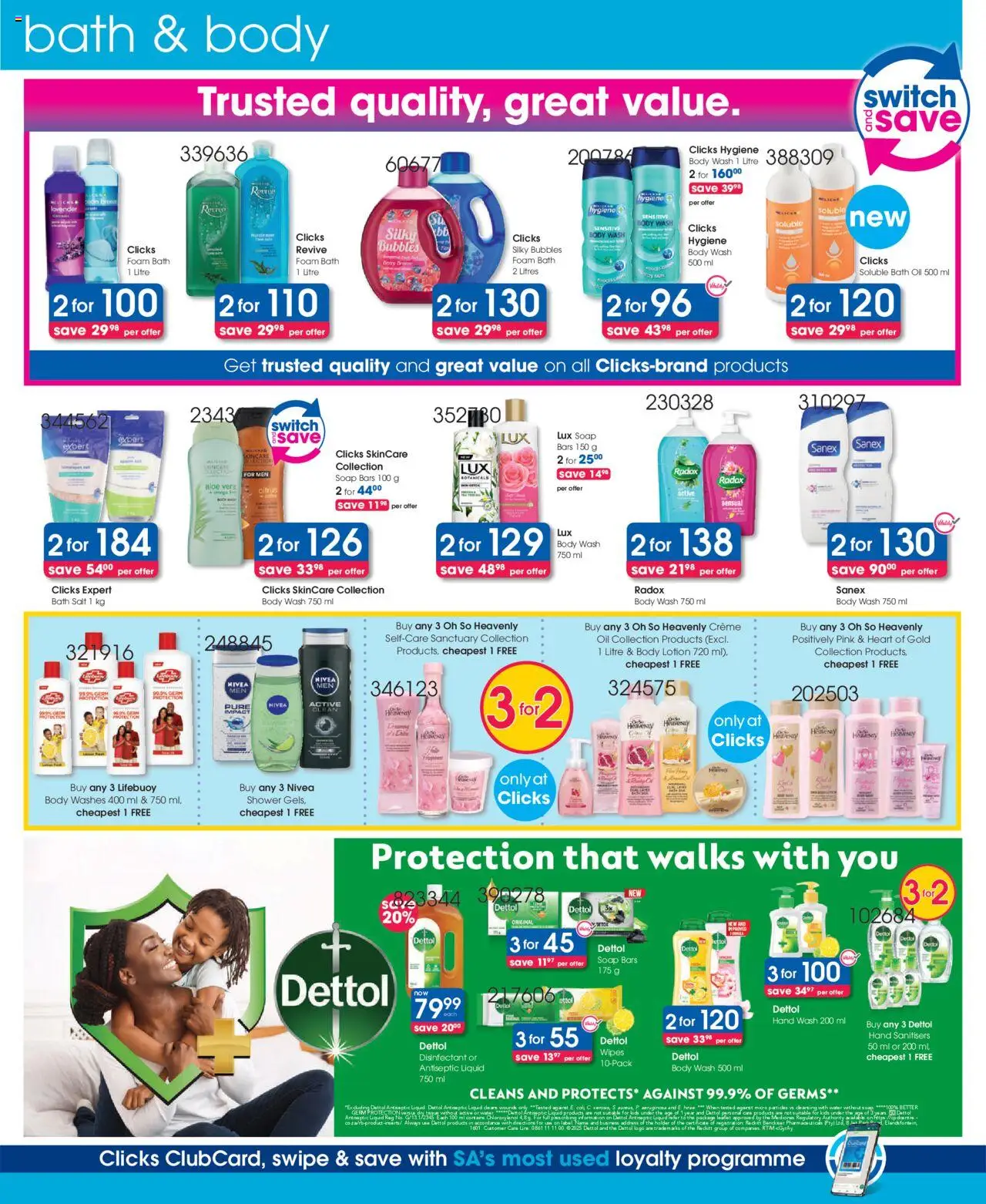 New Clicks catalogue – valid from 23.09.2025 | Page: 10 | Products: Antiseptic liquid, Soap, Body wash, Lotion