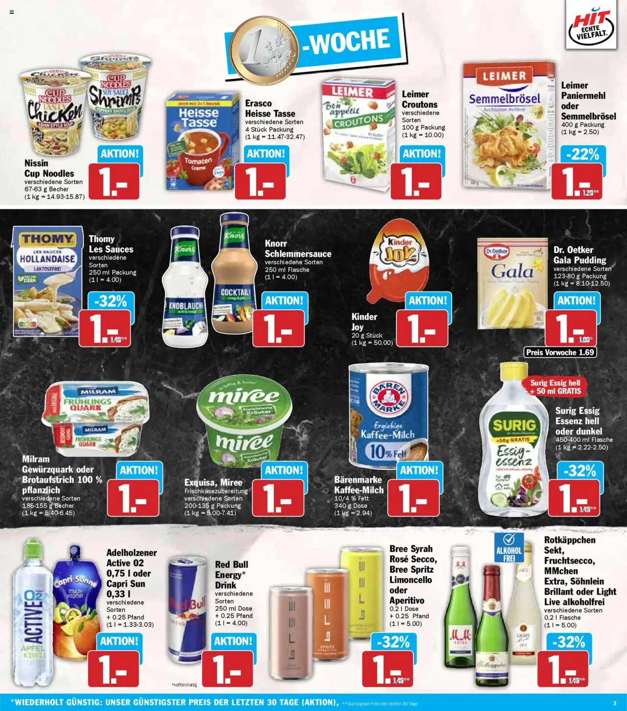 HIT Prospekt 	 - gültig ab dem 07.07.2025 | Seite: 3 | Produkte: Äpfel, Kinder joy, Milram, Rotkäppchen