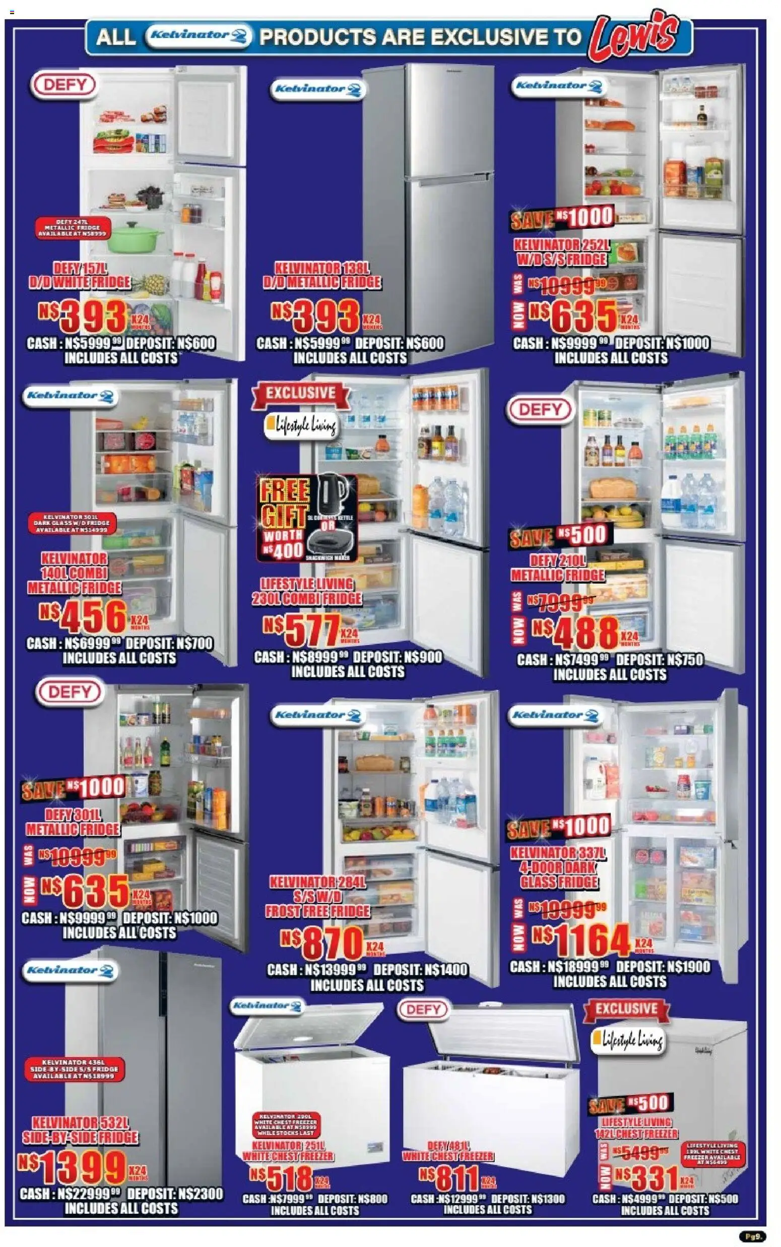 New Lewis Stores catalogue – valid from 05.01.2026 | Page: 9 | Products: Freezer, Fridge, Chest freezer