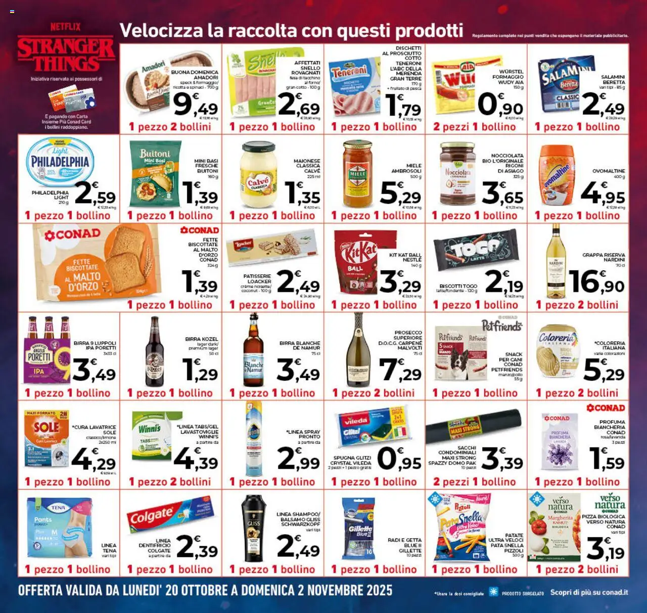 Volantino Conad del 22.10.2025 | Pagina: 26 | Prodotti: Tacchino, Formaggio, Lavatrice, Miele