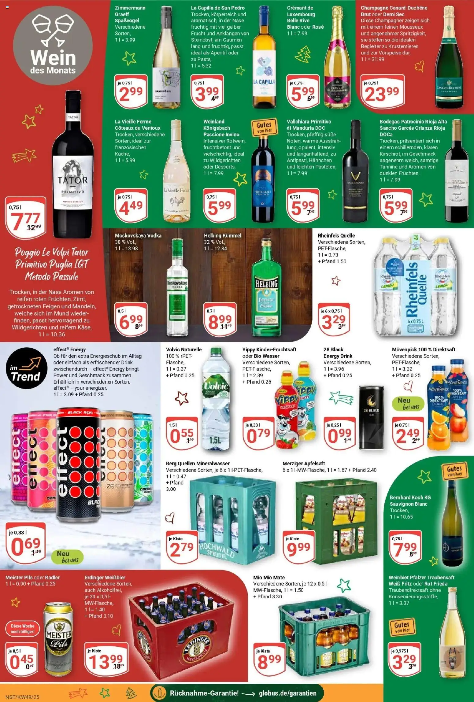 Globus prospekt Neustadt	 – gültig ab 01.12.2025 | Seite: 20 | Produkte: Erdinger, Mio mio mate, Apfelsaft, Ente