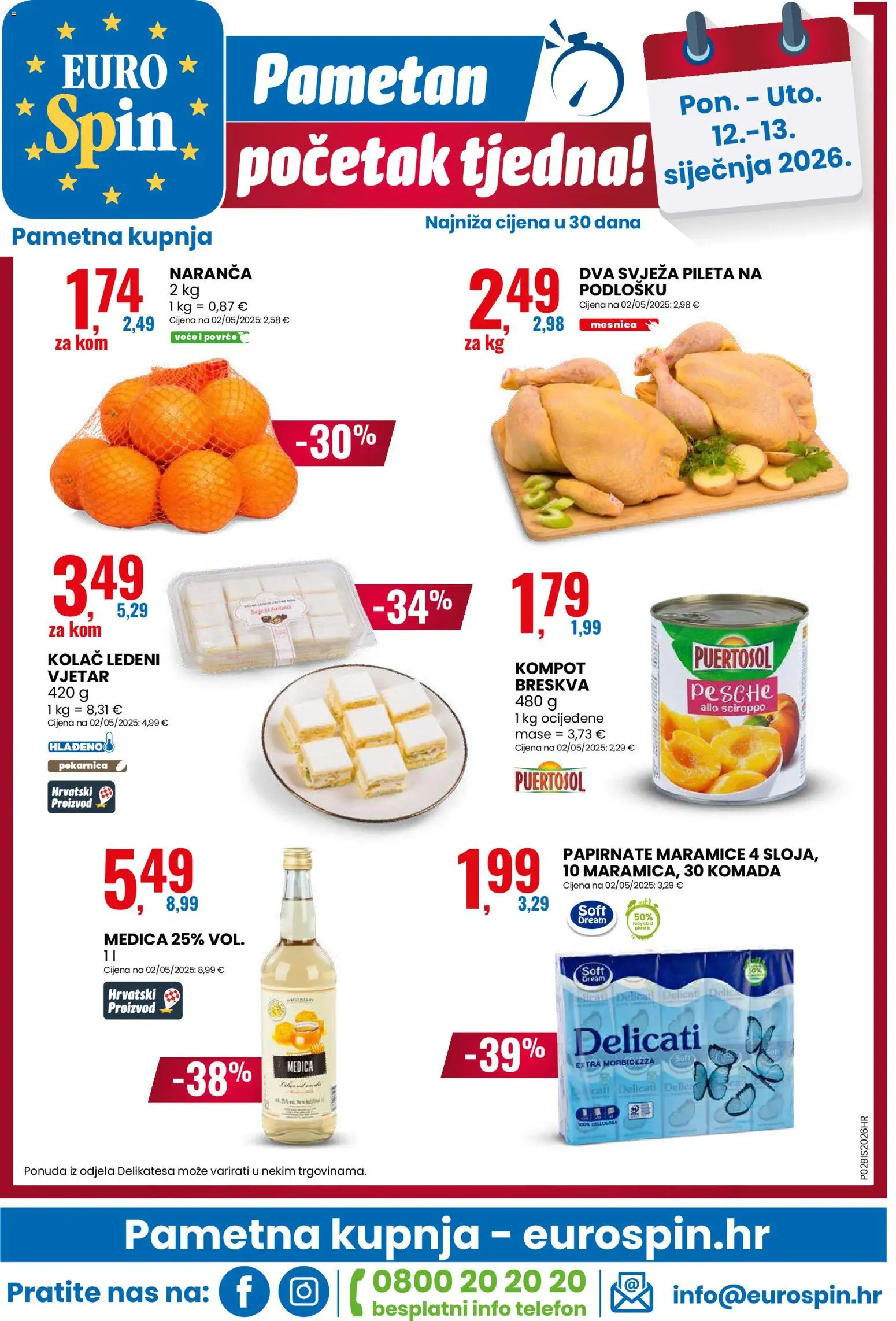 Eurospin katalog | vrijedi od 07.01.2026 | Stranica: 16 | Proizvodi: Povrće, Voće, Breskva, Telefon