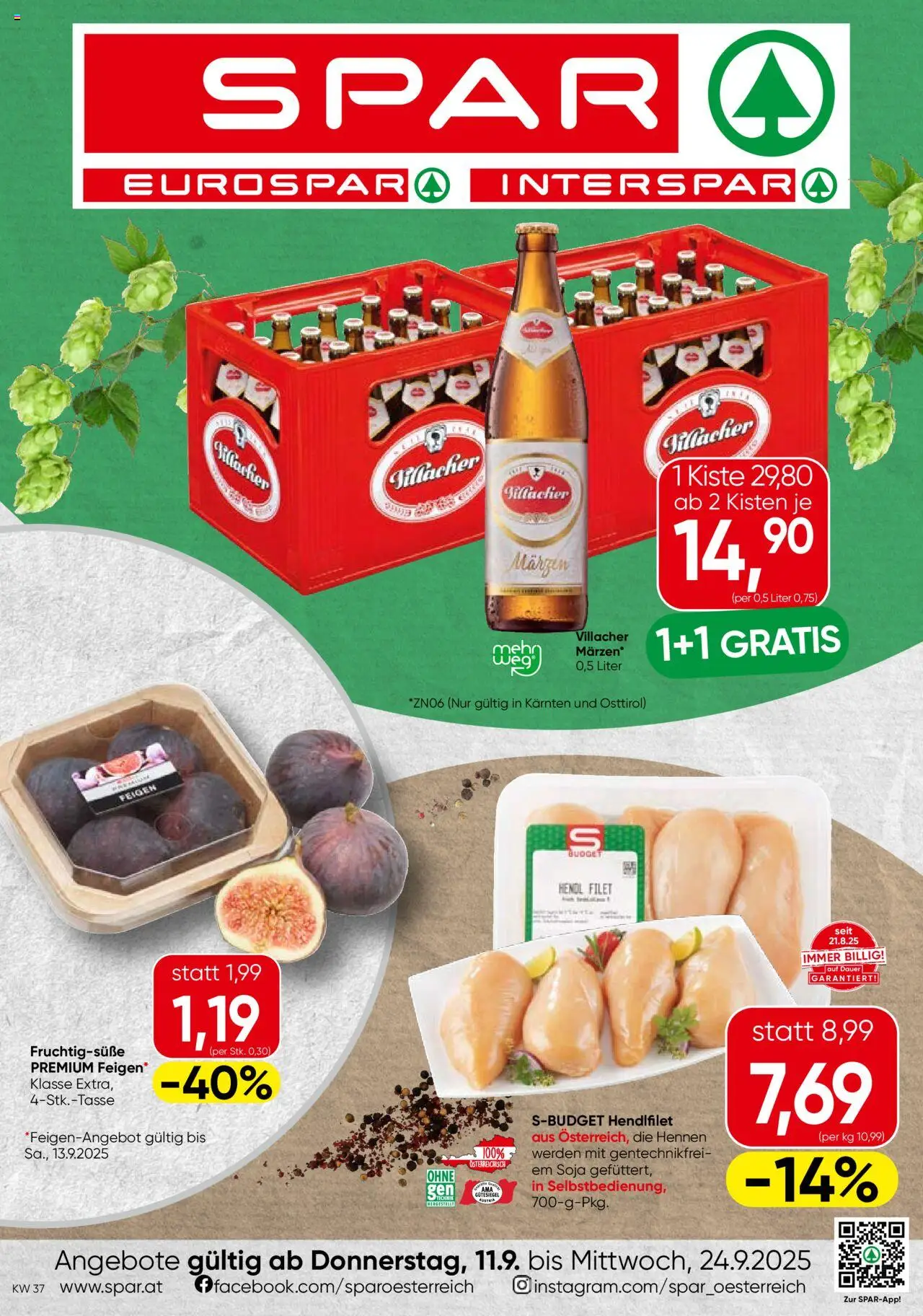 Spar Flugblatt - Kärnten gültig ab 11.09.2025 | Seite: 1