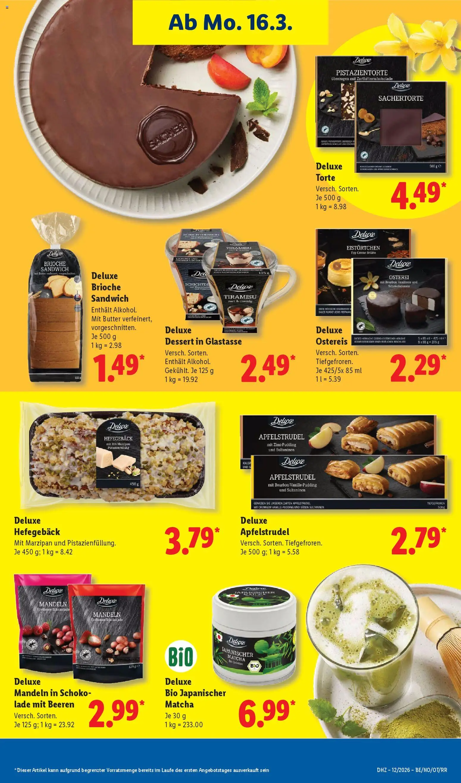 Lidl Německo leták od 16.03.2026 | Strana: 11 | Produkty: Tiramisu, Bourbon, Matcha, Crème brûlée
