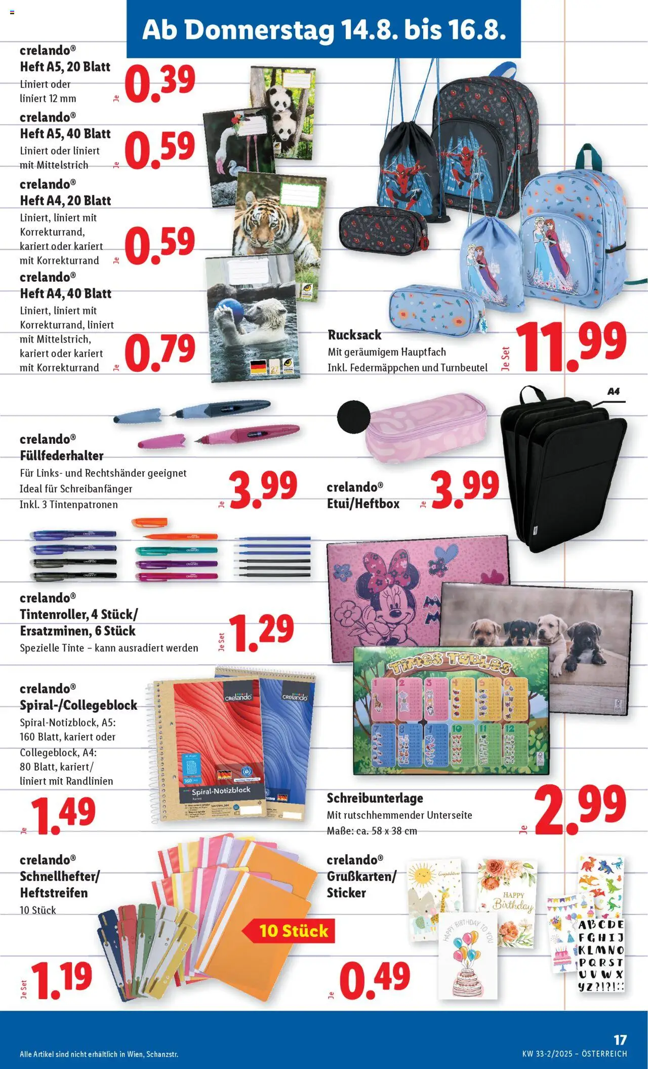 Lidl Flugblatt - Oberpullendorf, Güssing, Oberwart gültig ab 14.08.2025 | Seite: 19 | Produkte: Rucksack