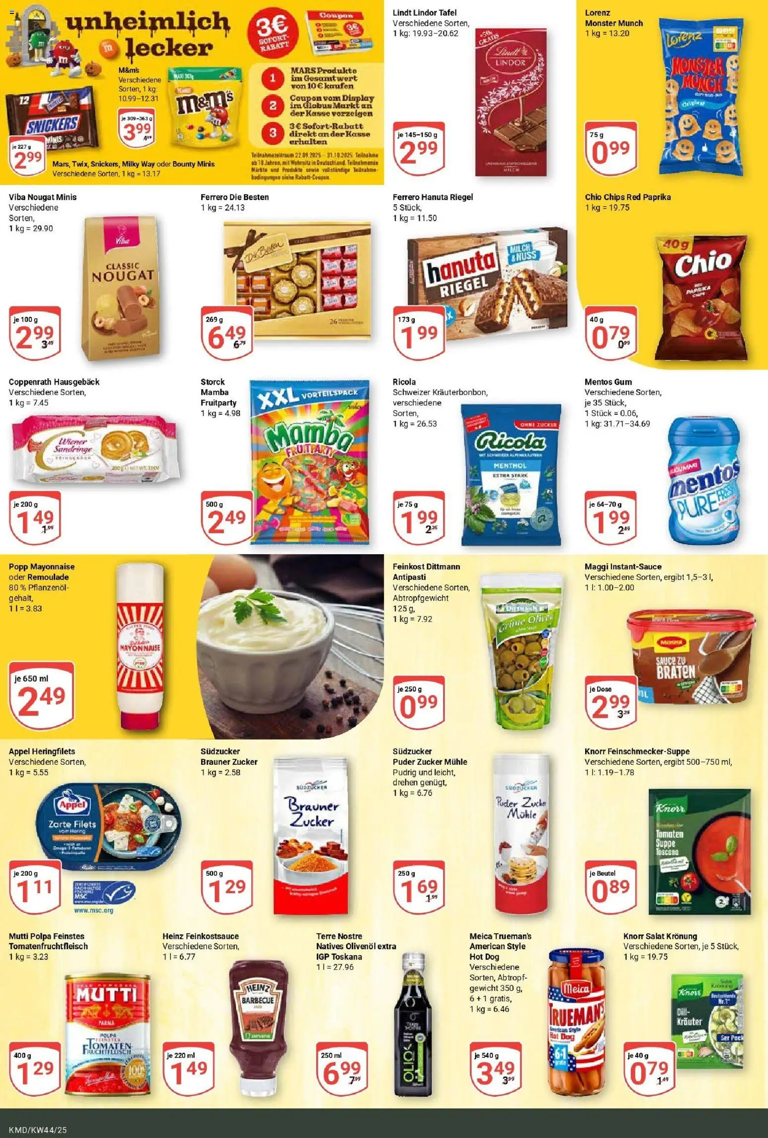 Globus prospekt Köln	 – gültig ab 26.10.2025 | Seite: 16 | Produkte: Mars, Mayonnaise, Zucker, Chips