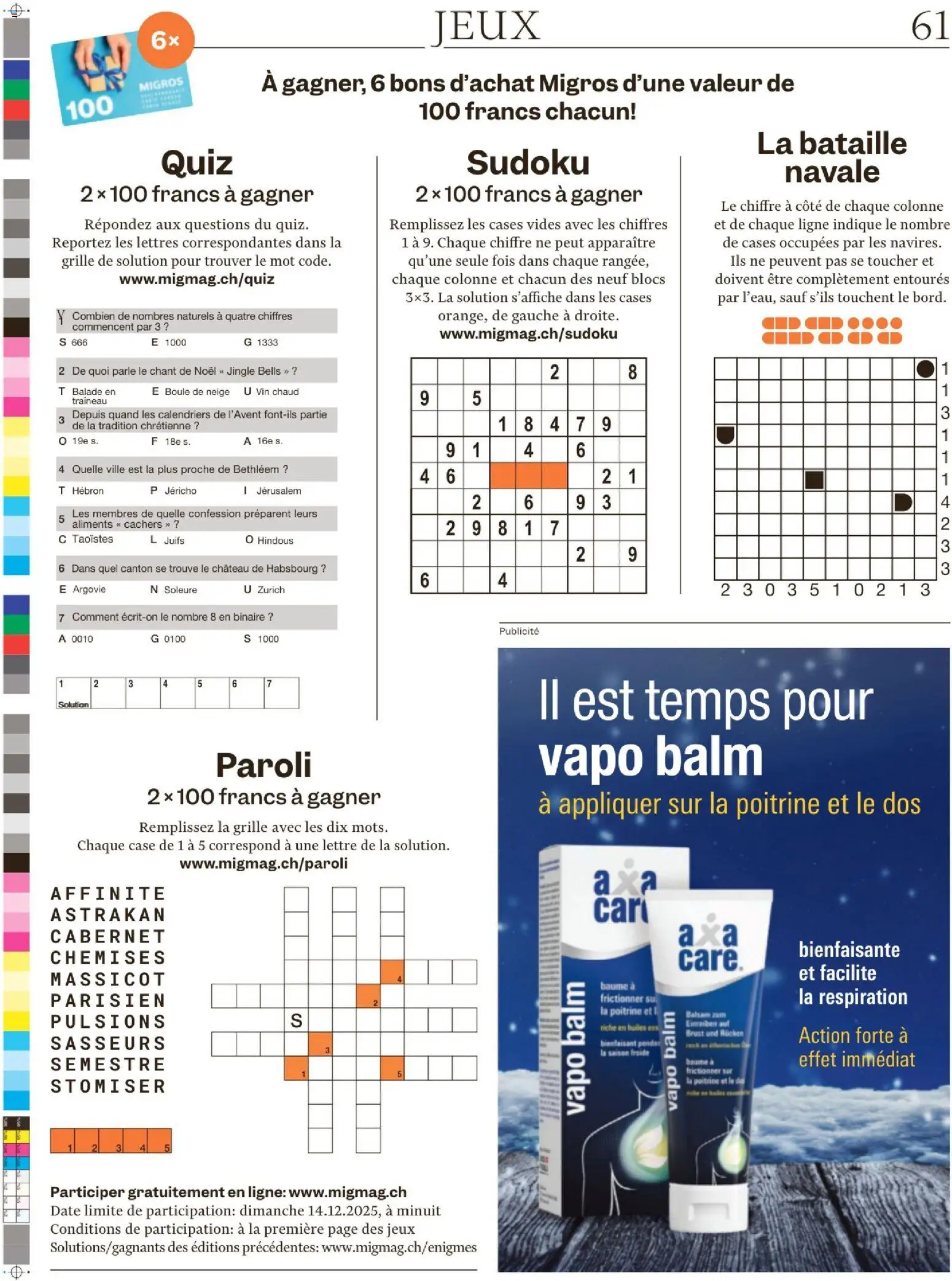 Migros - Magazin FR – gültig ab 09.12.2025 | Seite: 61