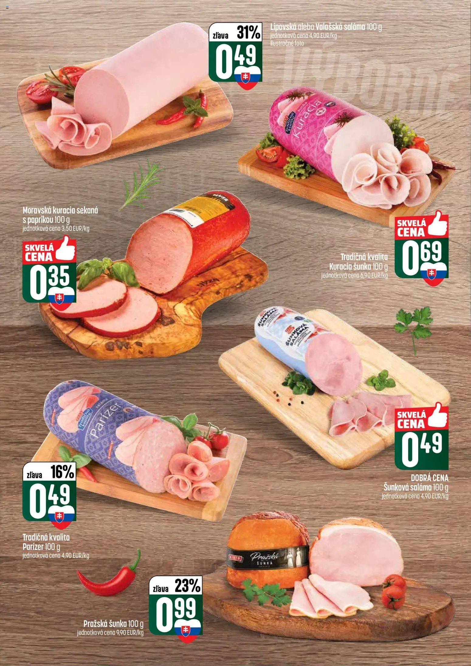 Nové COOP Jednota akcie – leták je platný od 16.04.2026 | Strana: 14 | Produkty: Saláma, Šunka